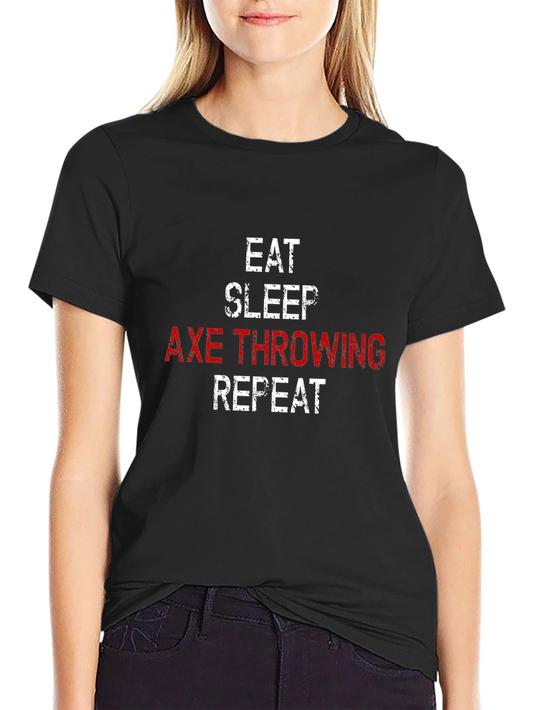 Camiseta Hombre: Come Duerme Lanza Hachas Repite