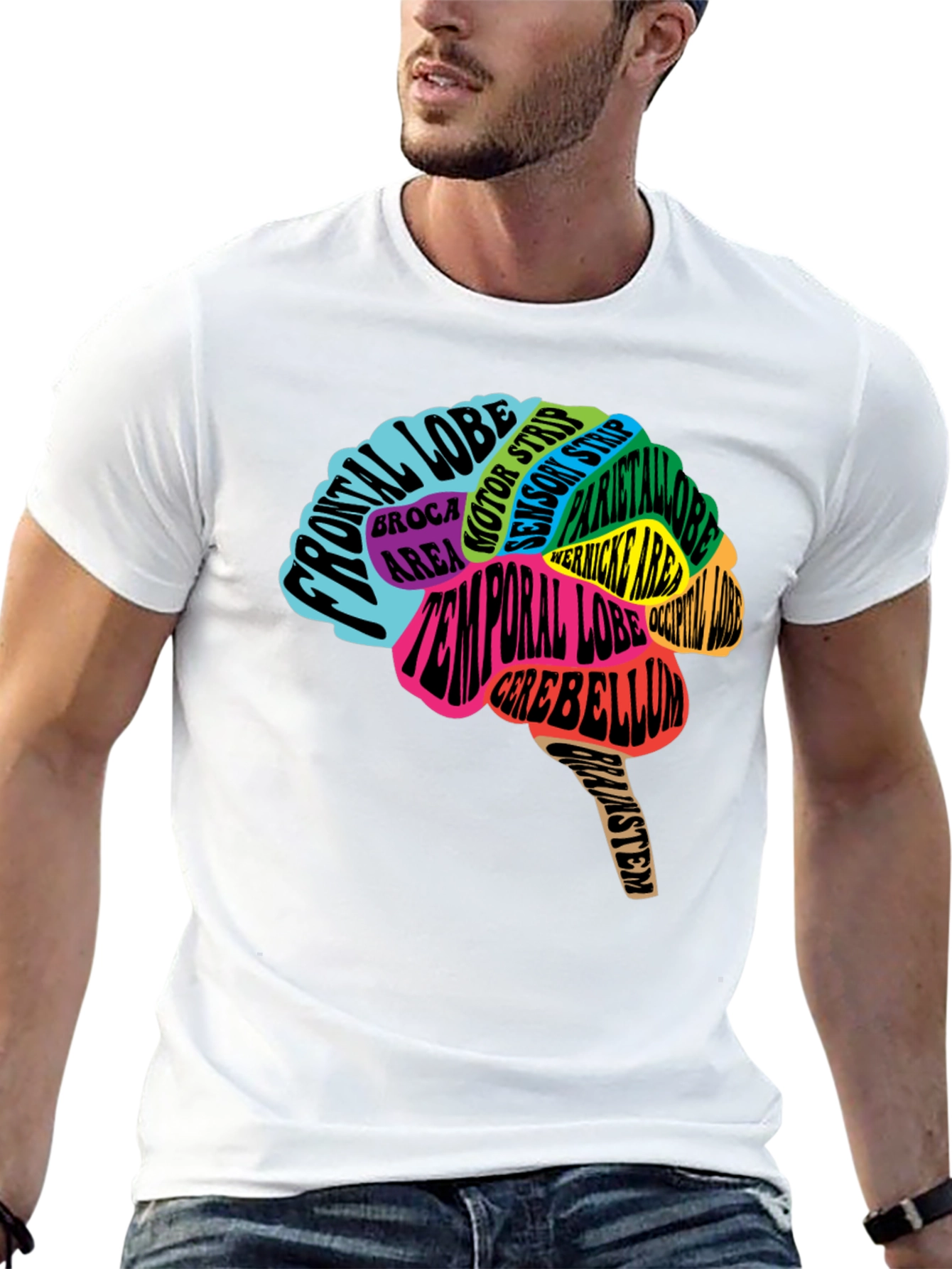 Camiseta Negra Cerebro Anatómico Neuronas Psicología