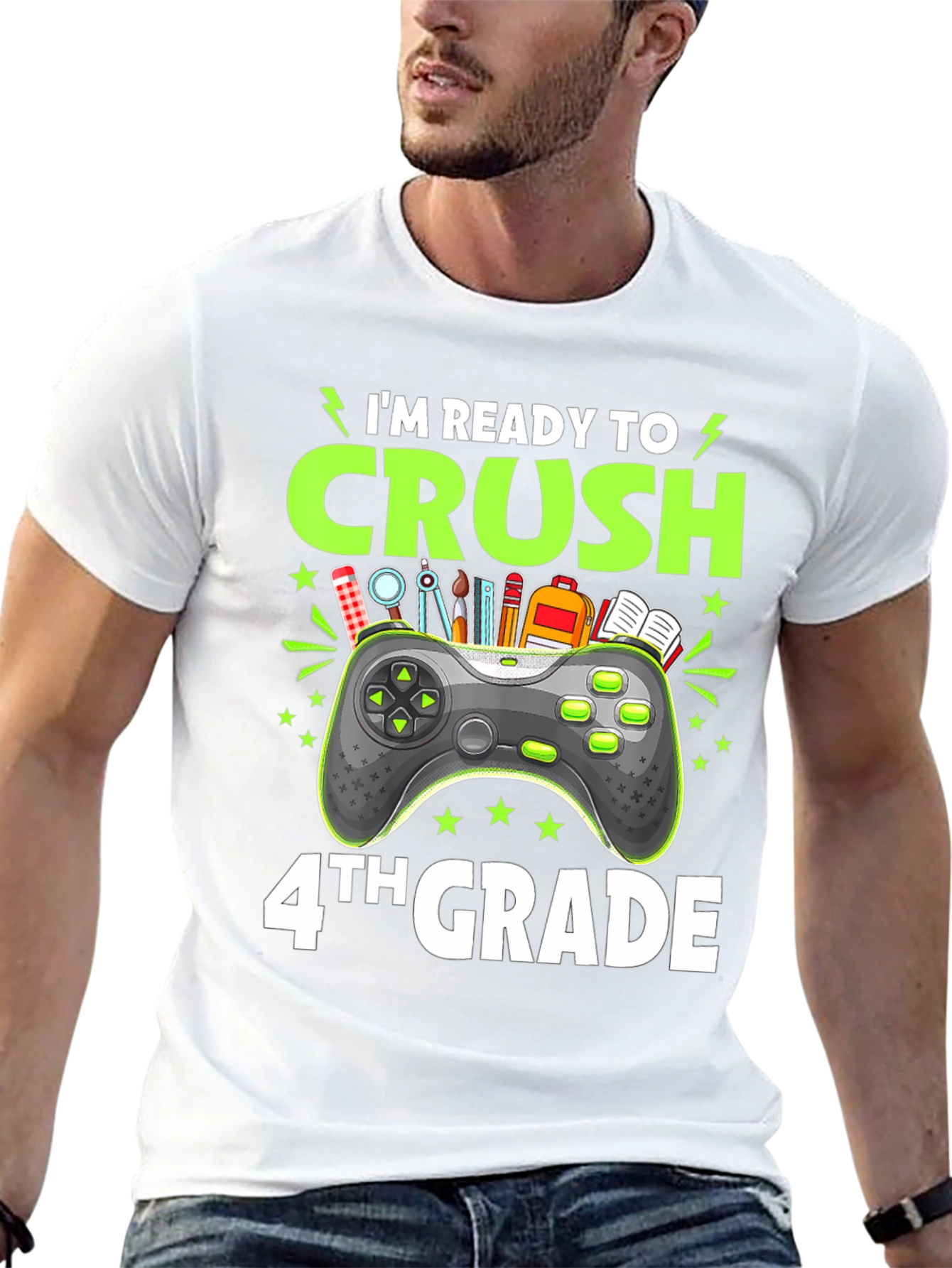 Camiseta Negra Gamer Regreso a Clases - 4to Grado