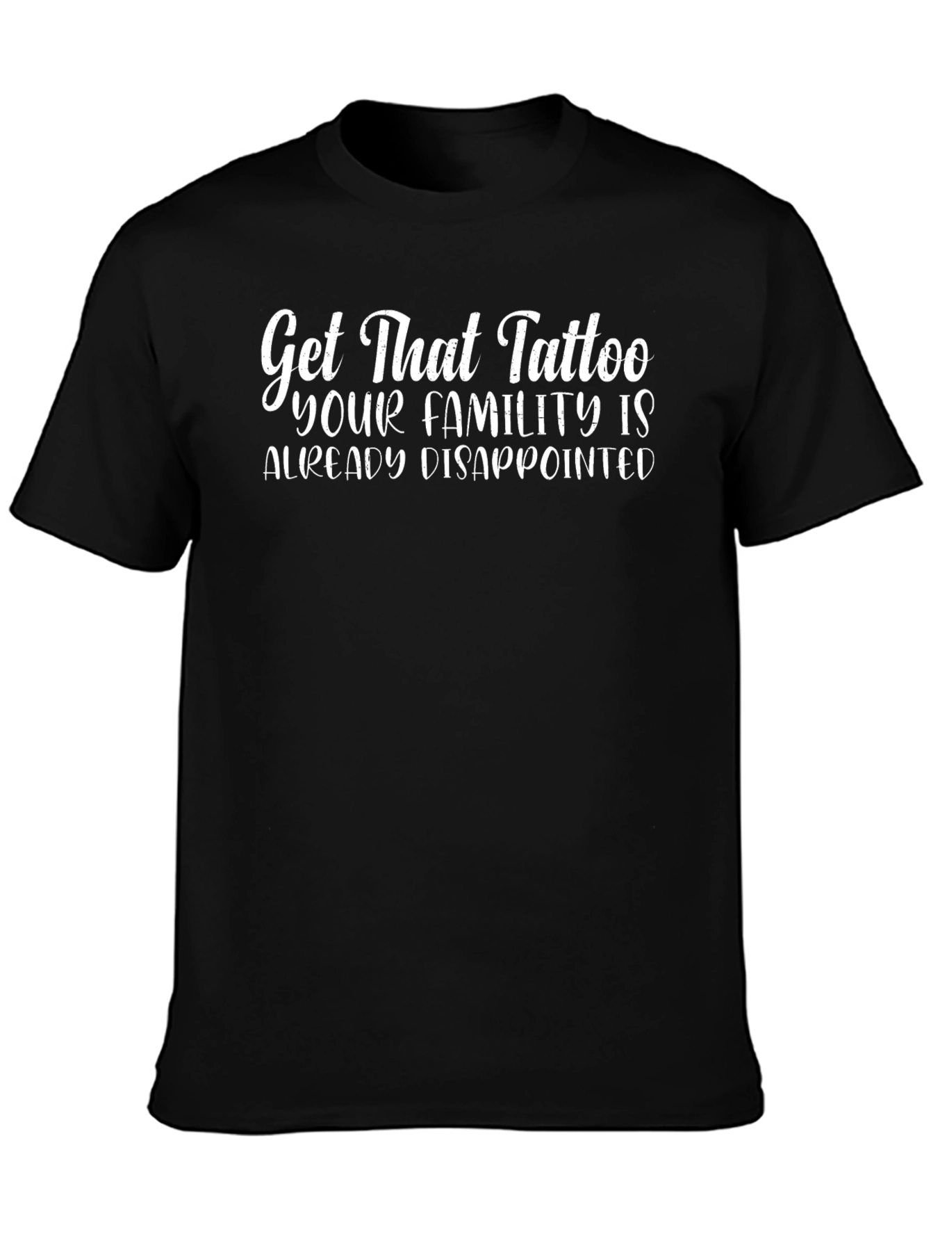 Camiseta Negra con Frase Divertida de Tatuajes
