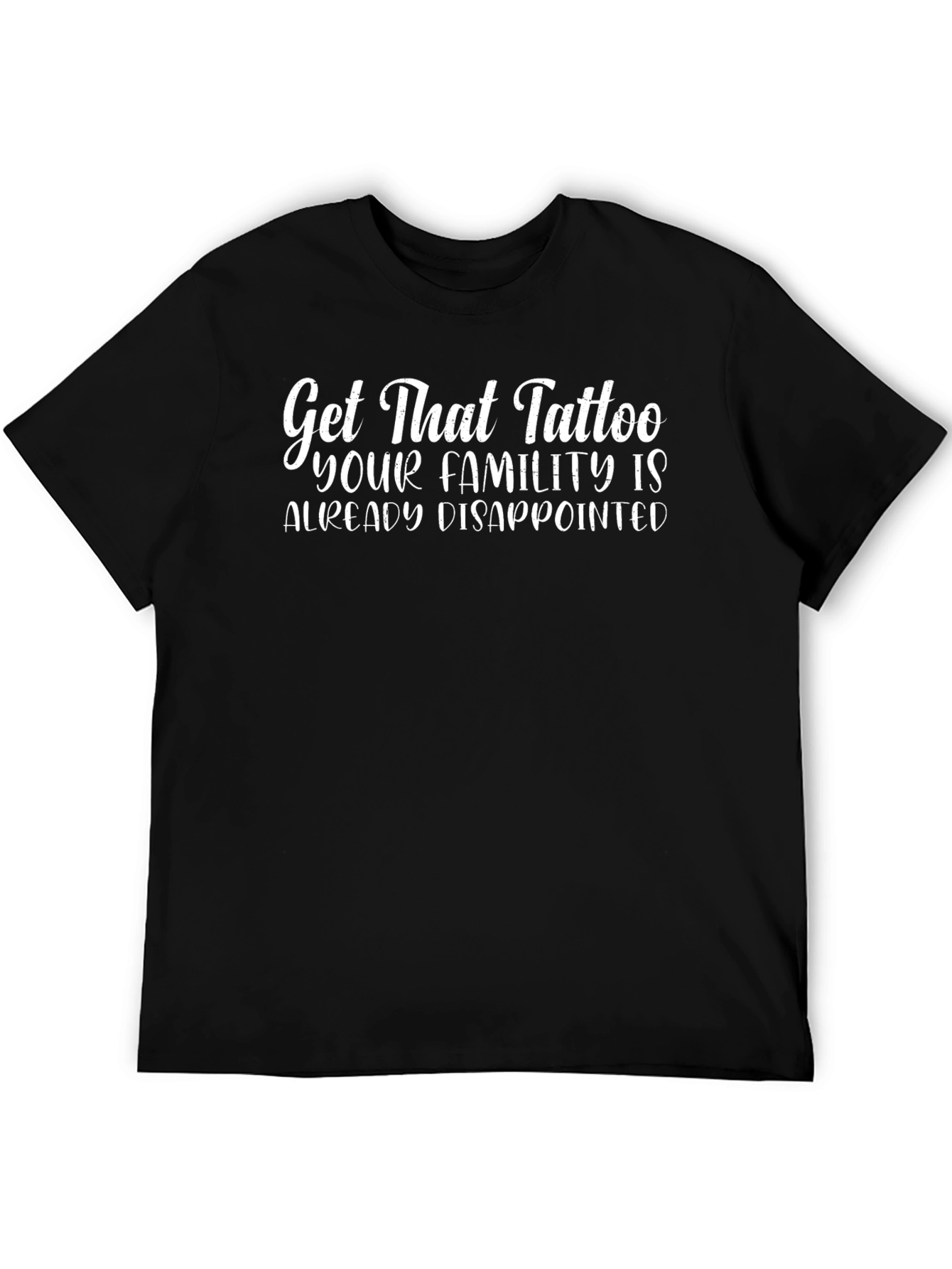 Camiseta Negra con Frase Divertida de Tatuajes