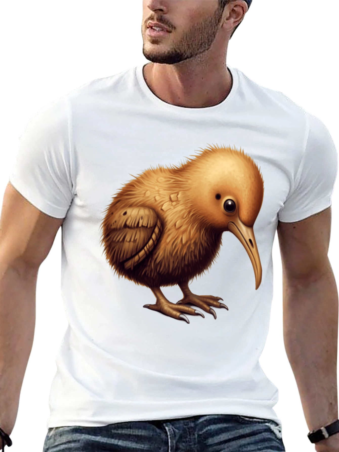 Camiseta Negra con Diseño de Kiwi