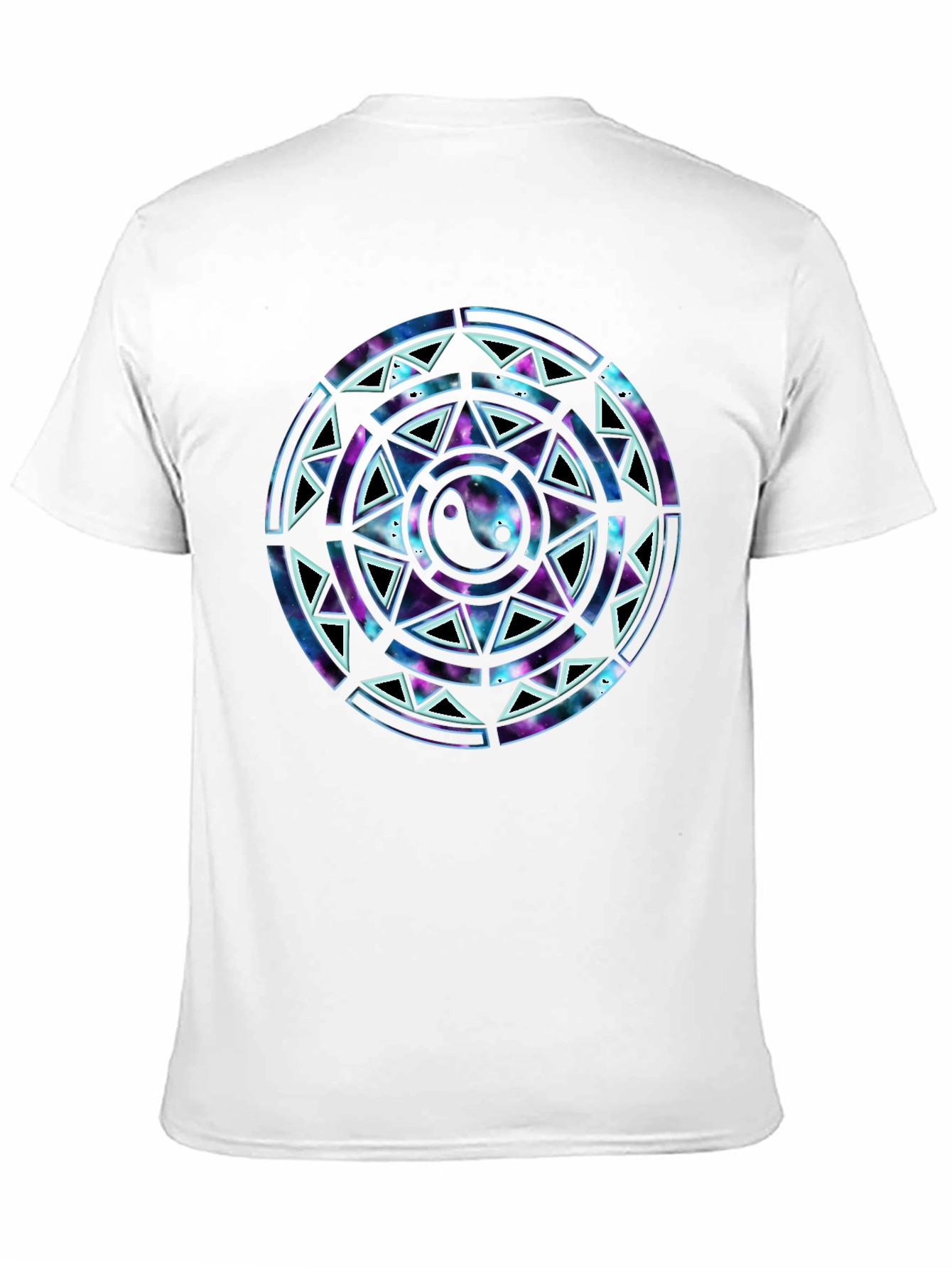 Camiseta Negra con Diseño Yin Yang Cósmico