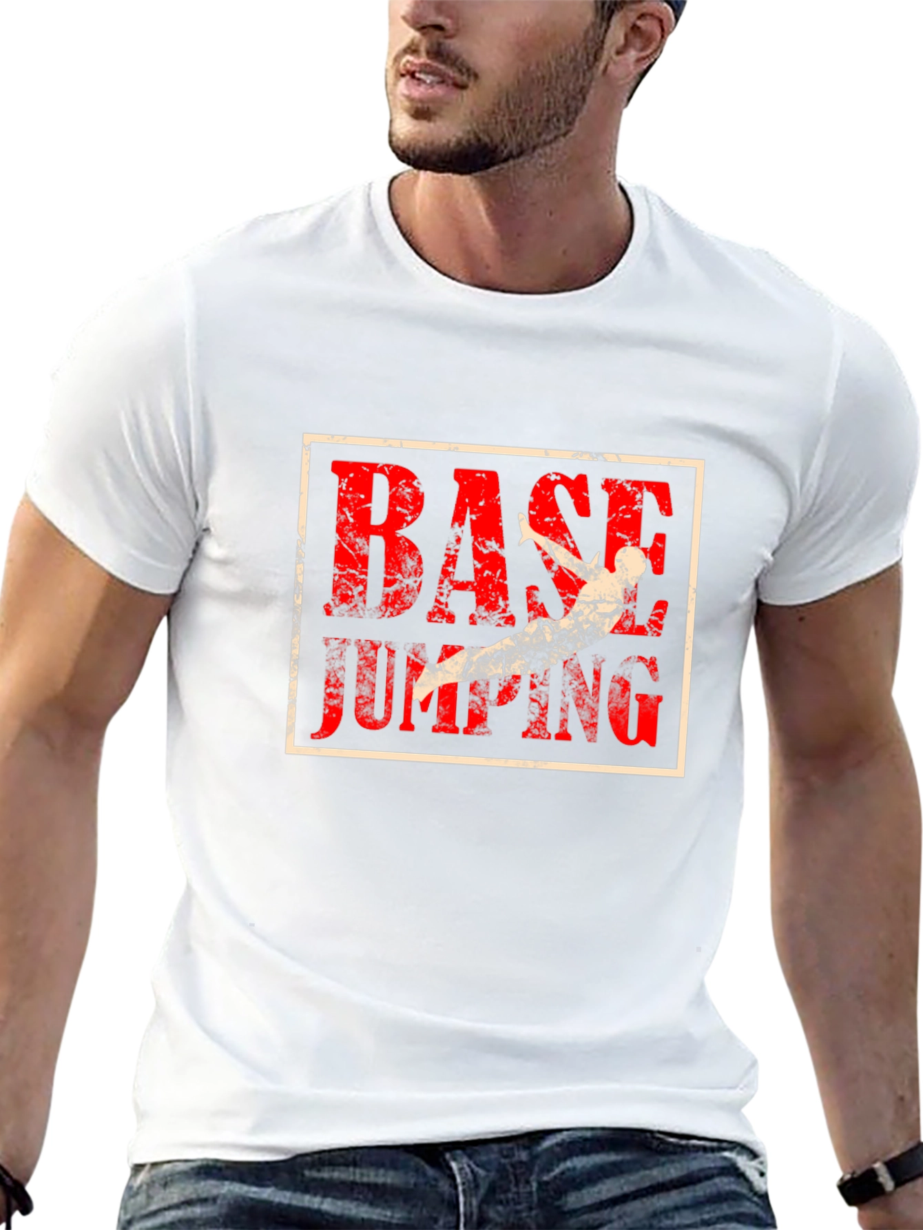 Camiseta Negra con Diseño de Salto BASE