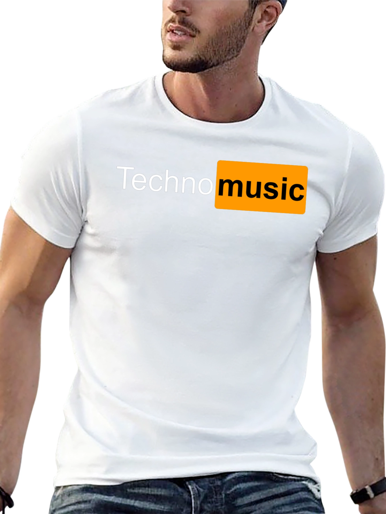 Camiseta Negra Techno Music Novedosa
