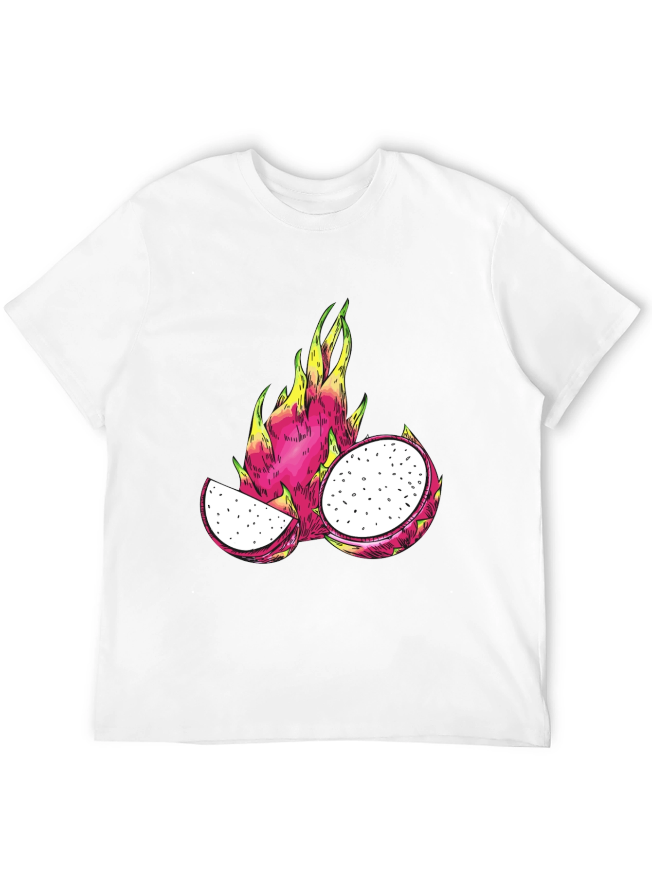 Camiseta Negra con Diseño de Pitahaya