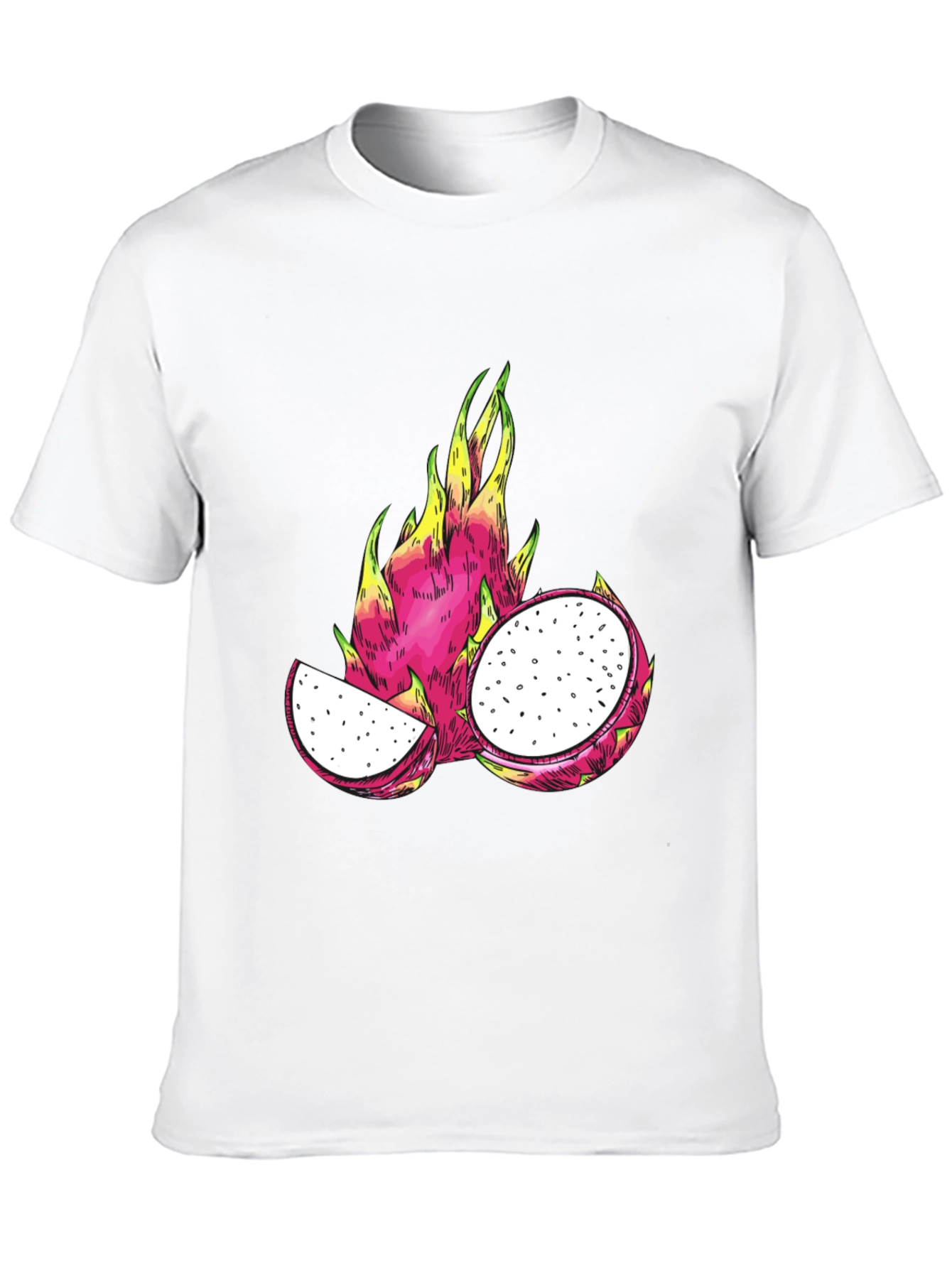 Camiseta Negra con Diseño de Pitahaya