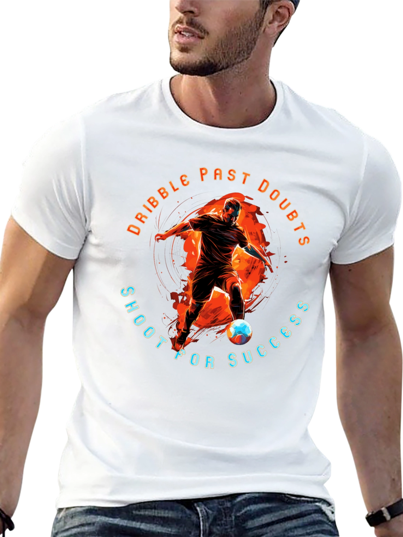 Camiseta Negra Deportiva: Dribla Dudas Dispara al Éxito