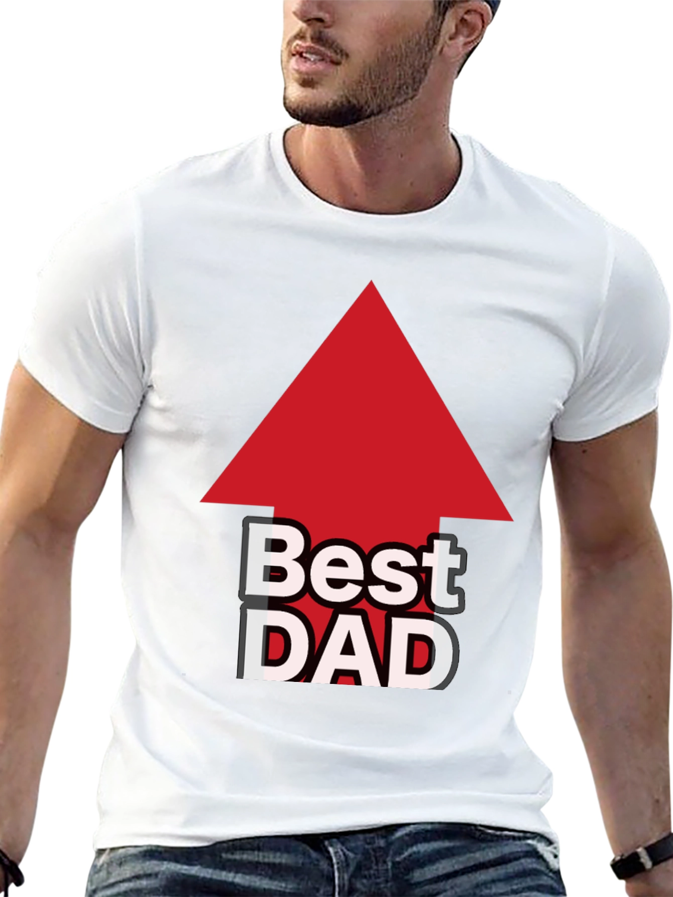 Camiseta Negra: El Mejor Papá con Flecha Roja