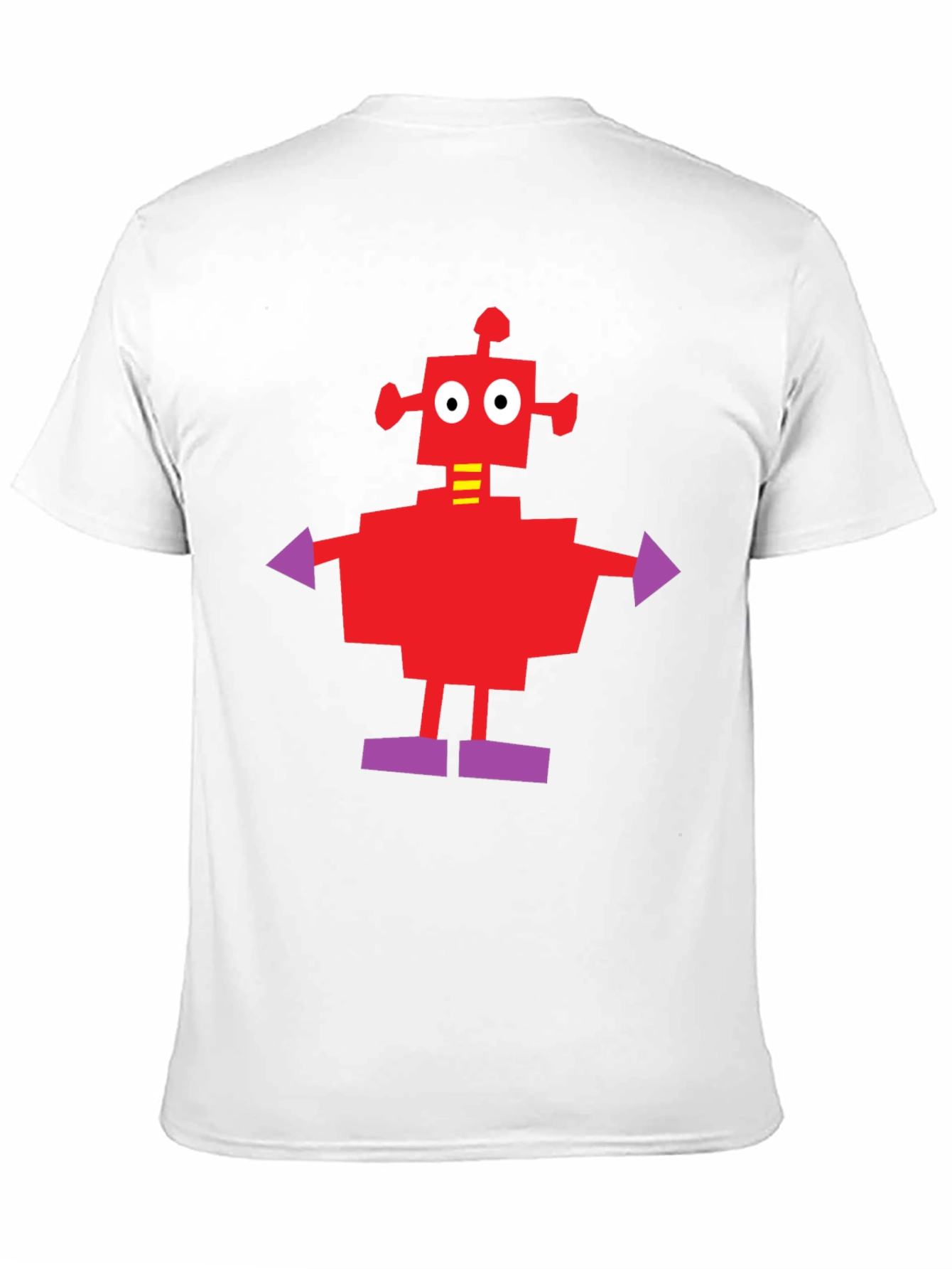 Camiseta Negra con Robot Rojo y Morado