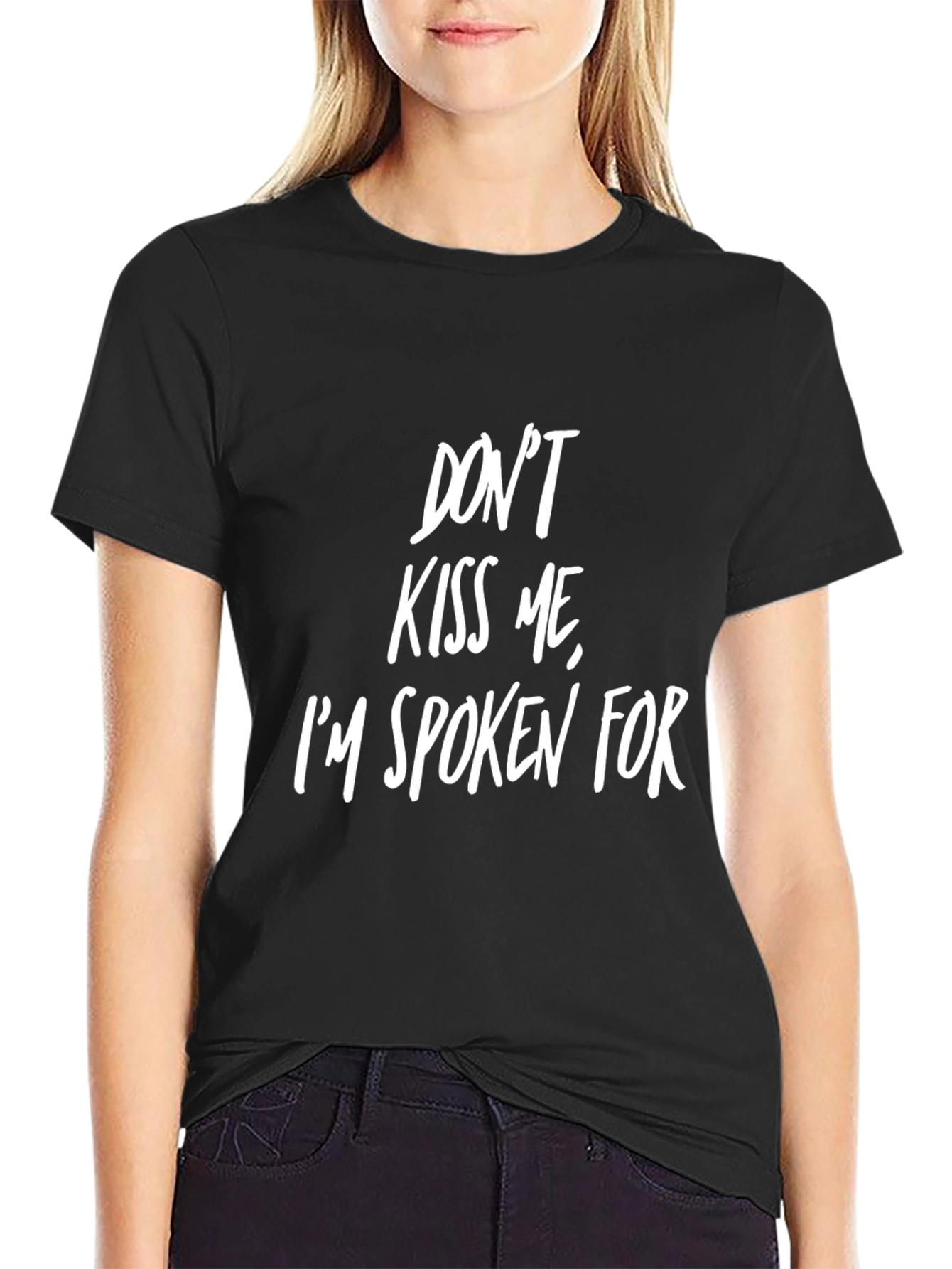 Camiseta Negra con Mensaje Divertido: Dont Kiss Me