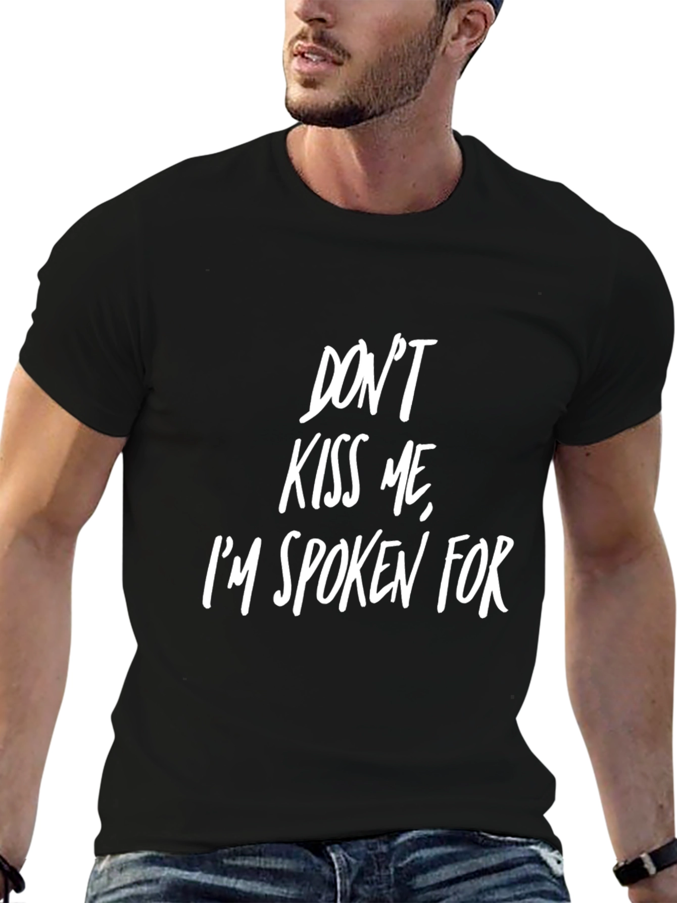 Camiseta Negra con Mensaje Divertido: Dont Kiss Me