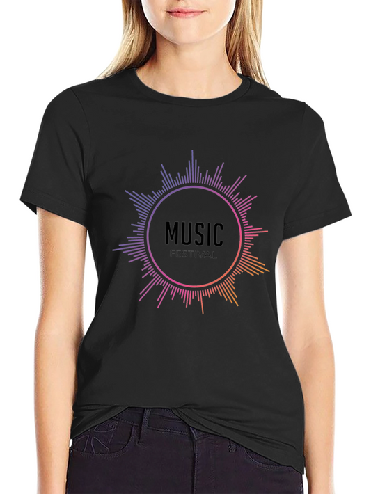 Camiseta Negra Music Festival para Hombre