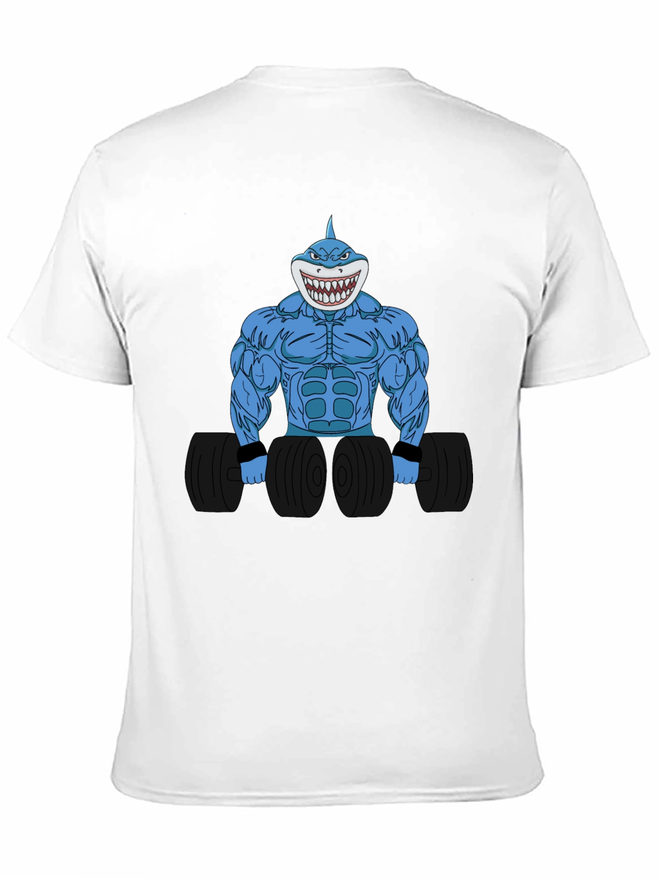 Camiseta Negra con Diseño de Tiburón Musculoso