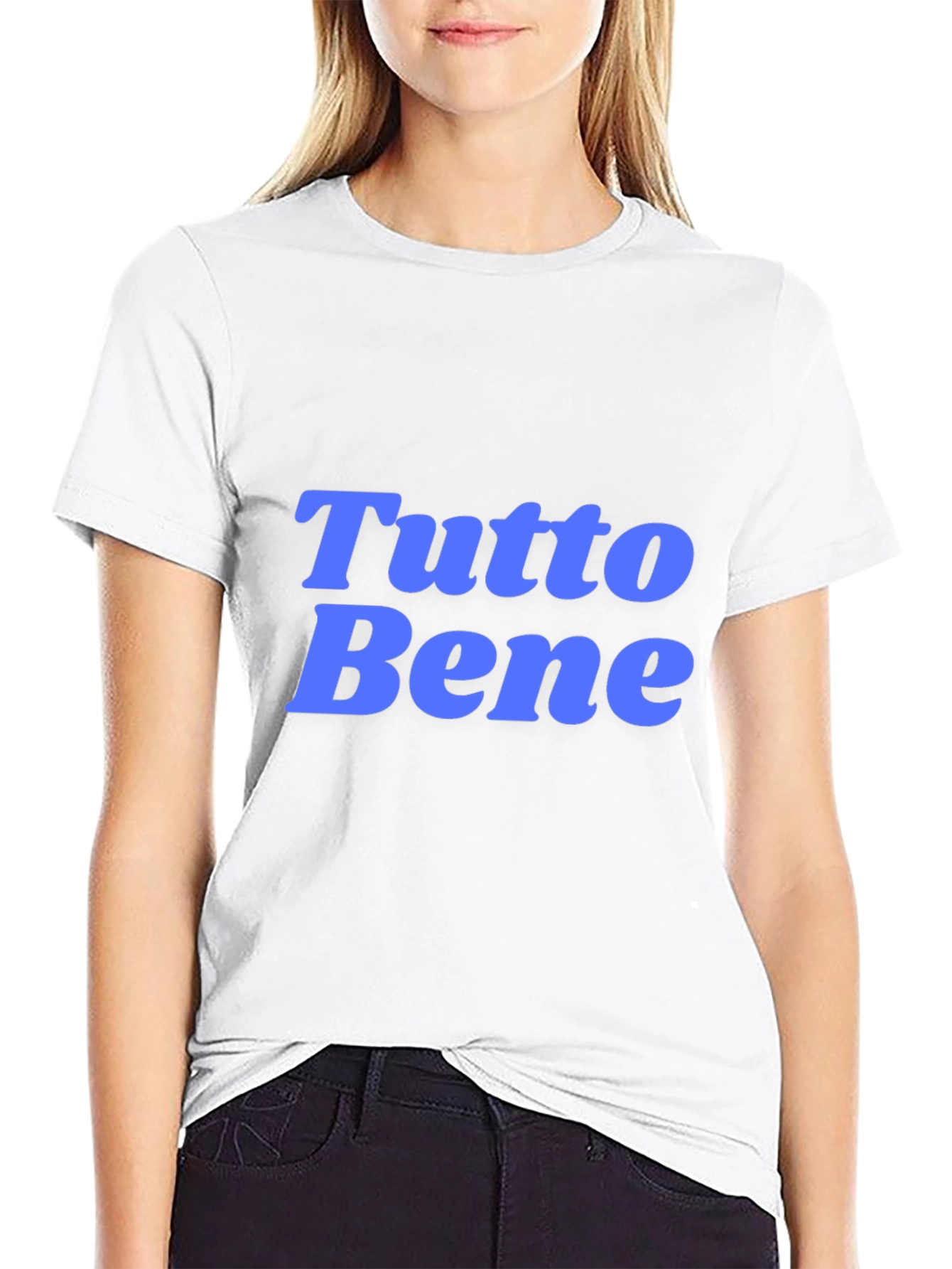 Camiseta Negra con Texto Tutto Bene