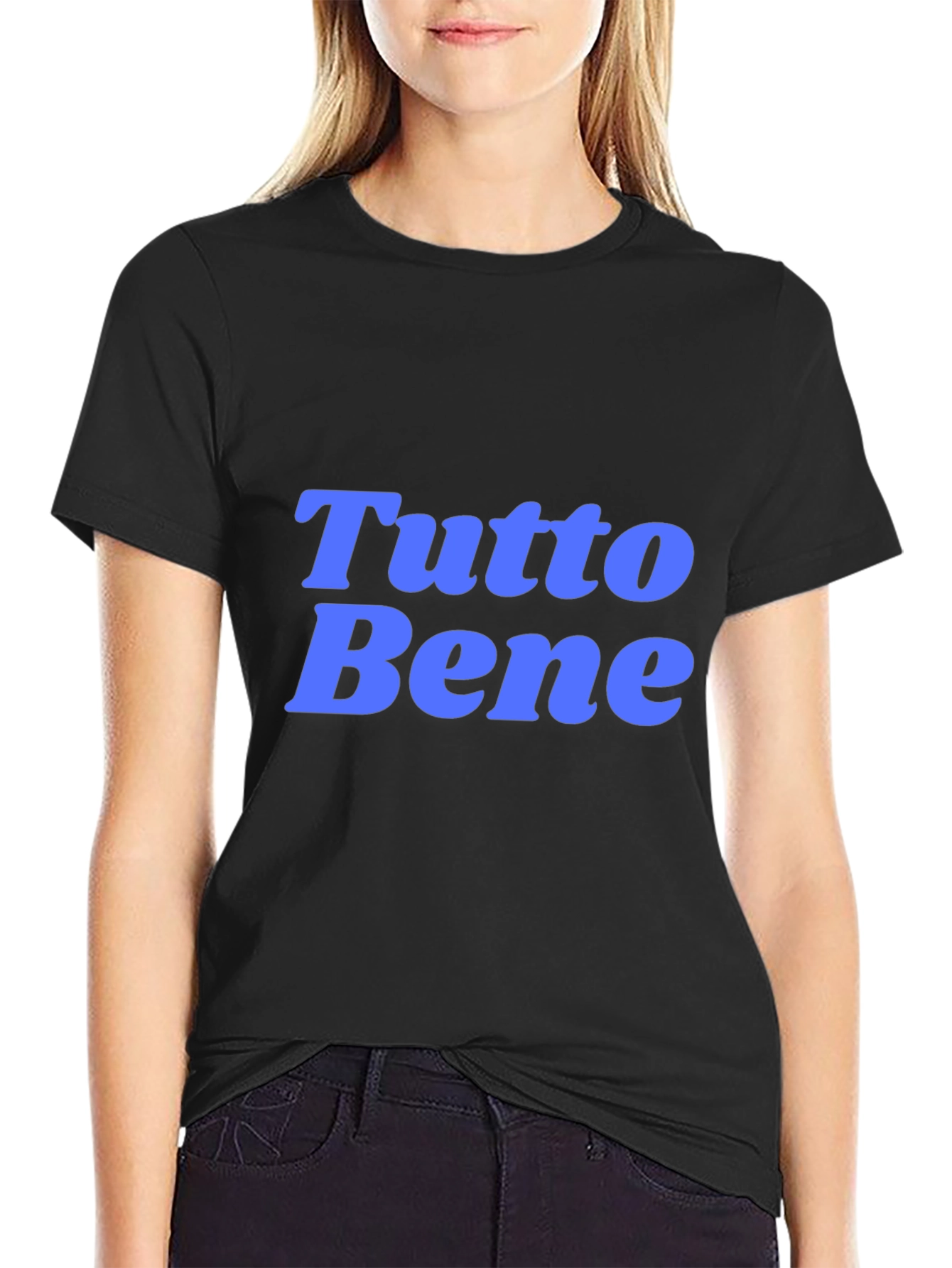 Camiseta Negra con Texto Tutto Bene