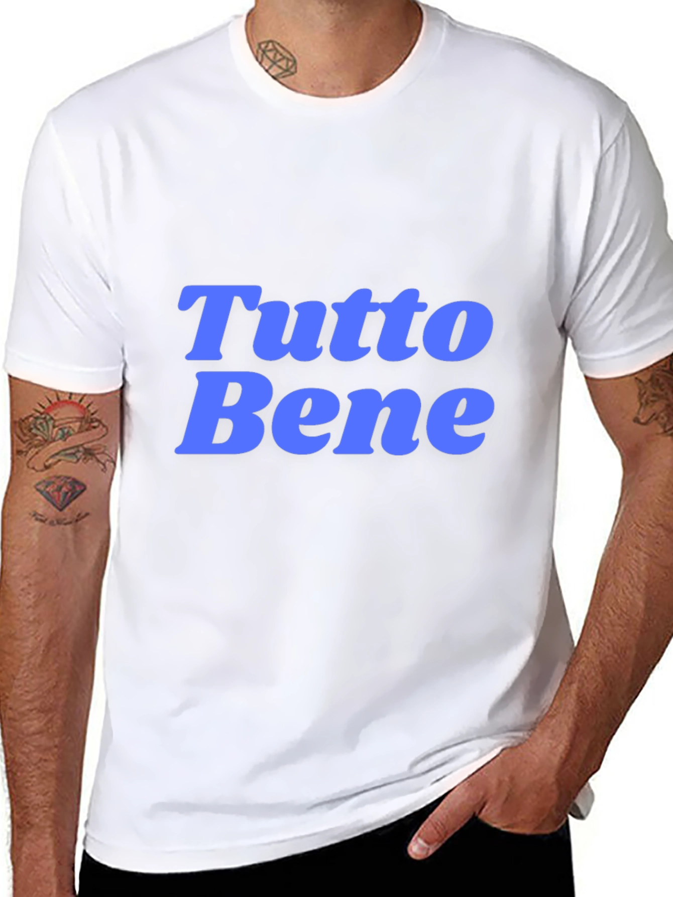Camiseta Negra con Texto Tutto Bene