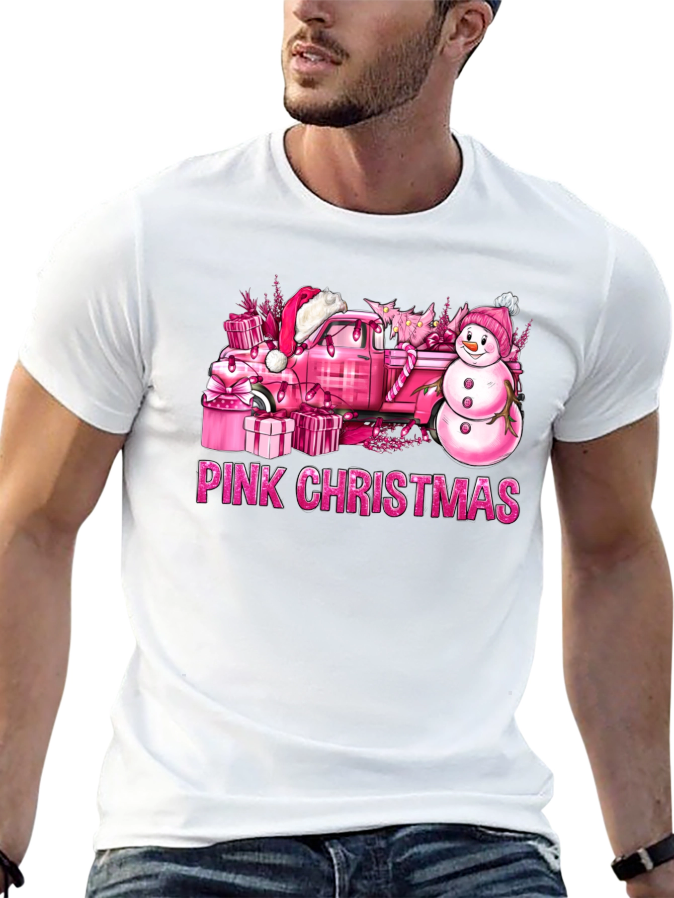Camiseta Navidad Rosa