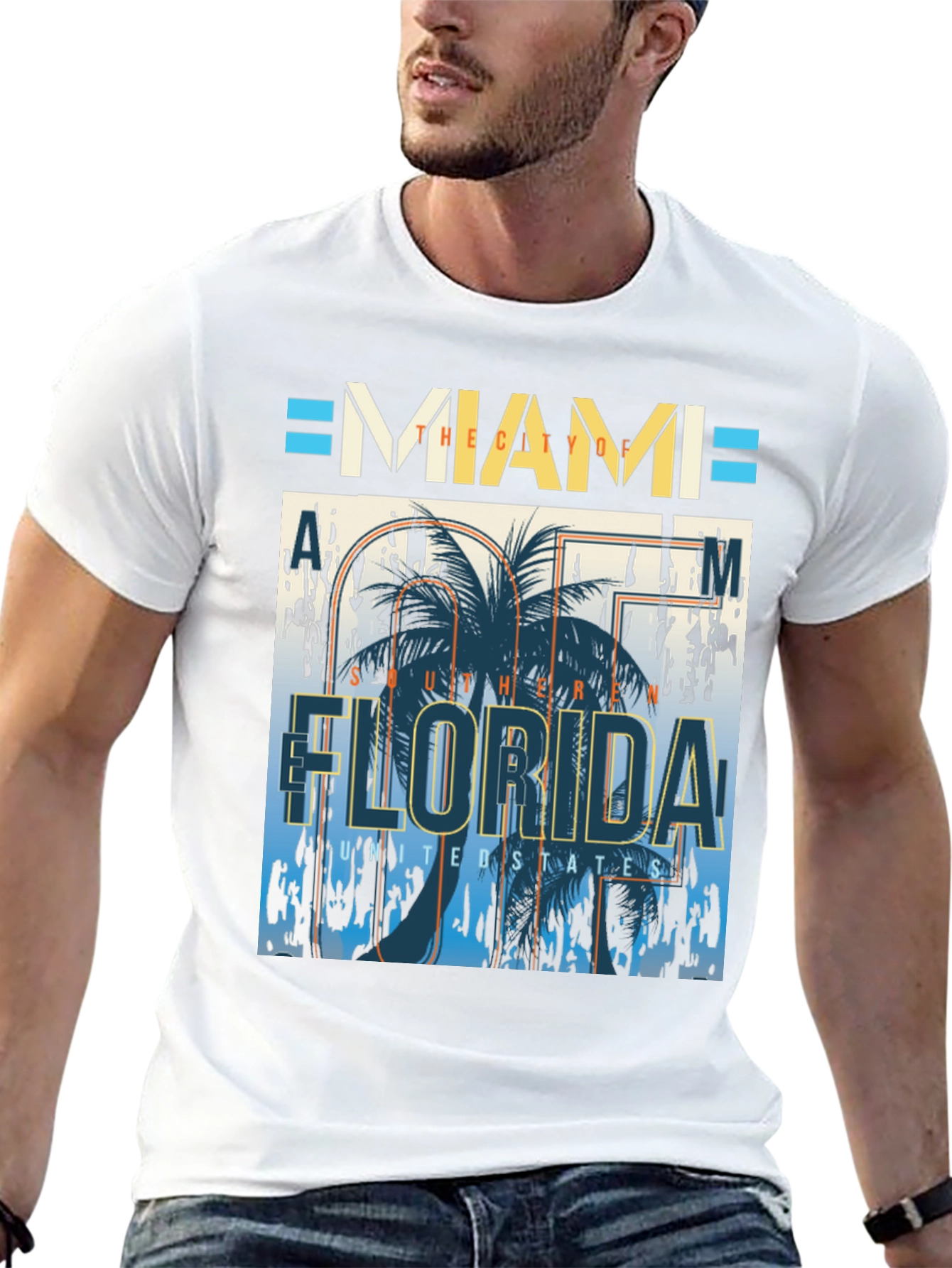 Camiseta Miami Florida Diseño Gráfico