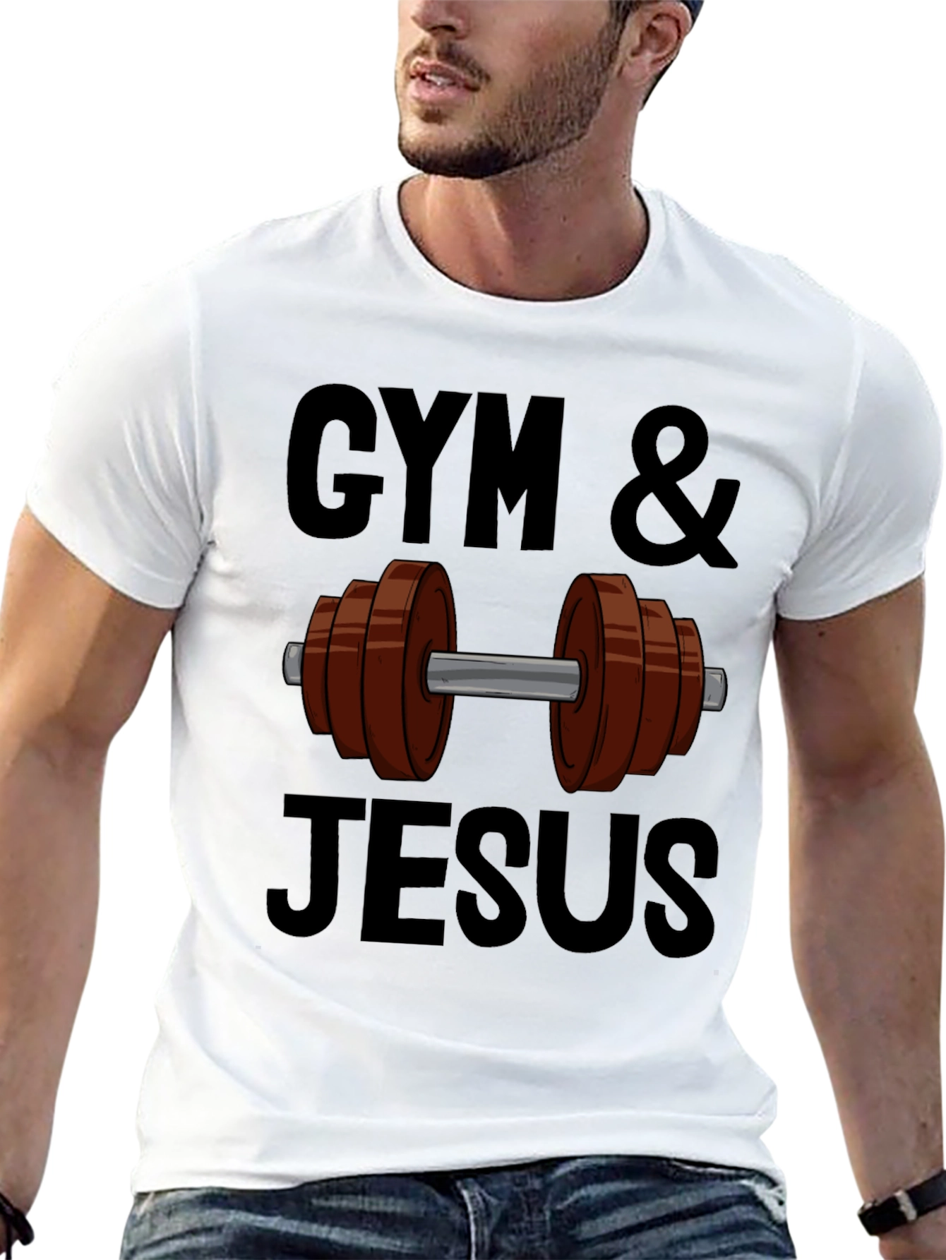 Camiseta Gym & Jesus - Estilo Fitness Religioso