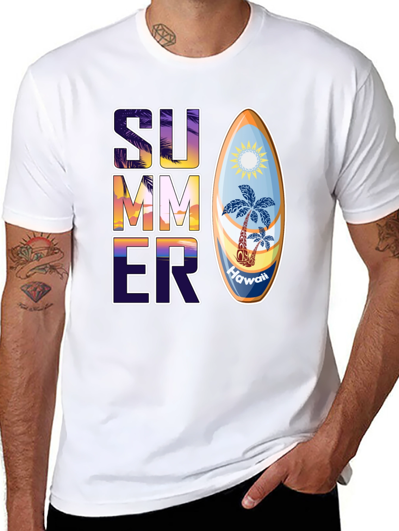 Camiseta Estampada de Verano Hawaii