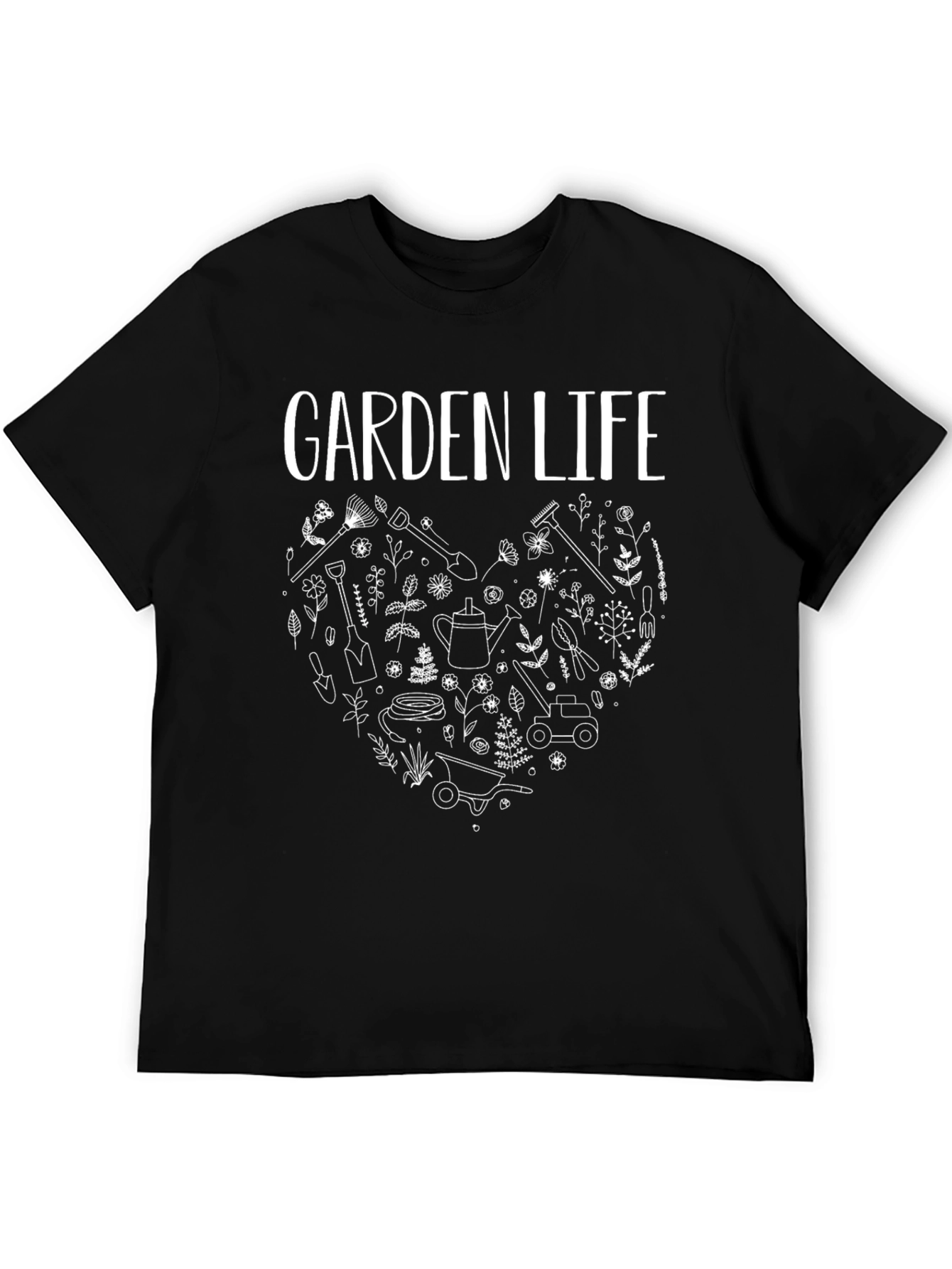 Camiseta Negra Vida de Jardín Corazón