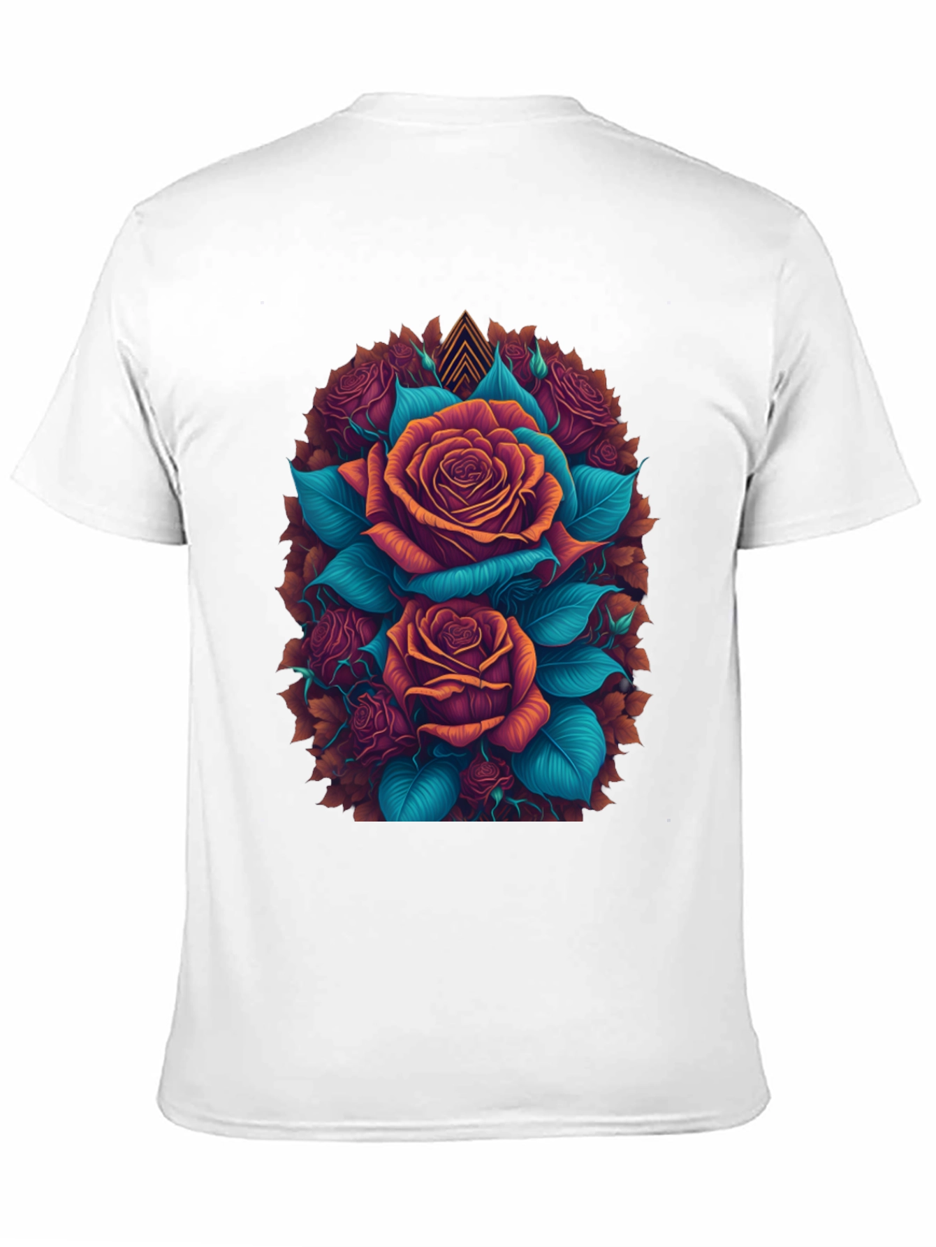 Camiseta Negra con Diseño Floral de Rosas