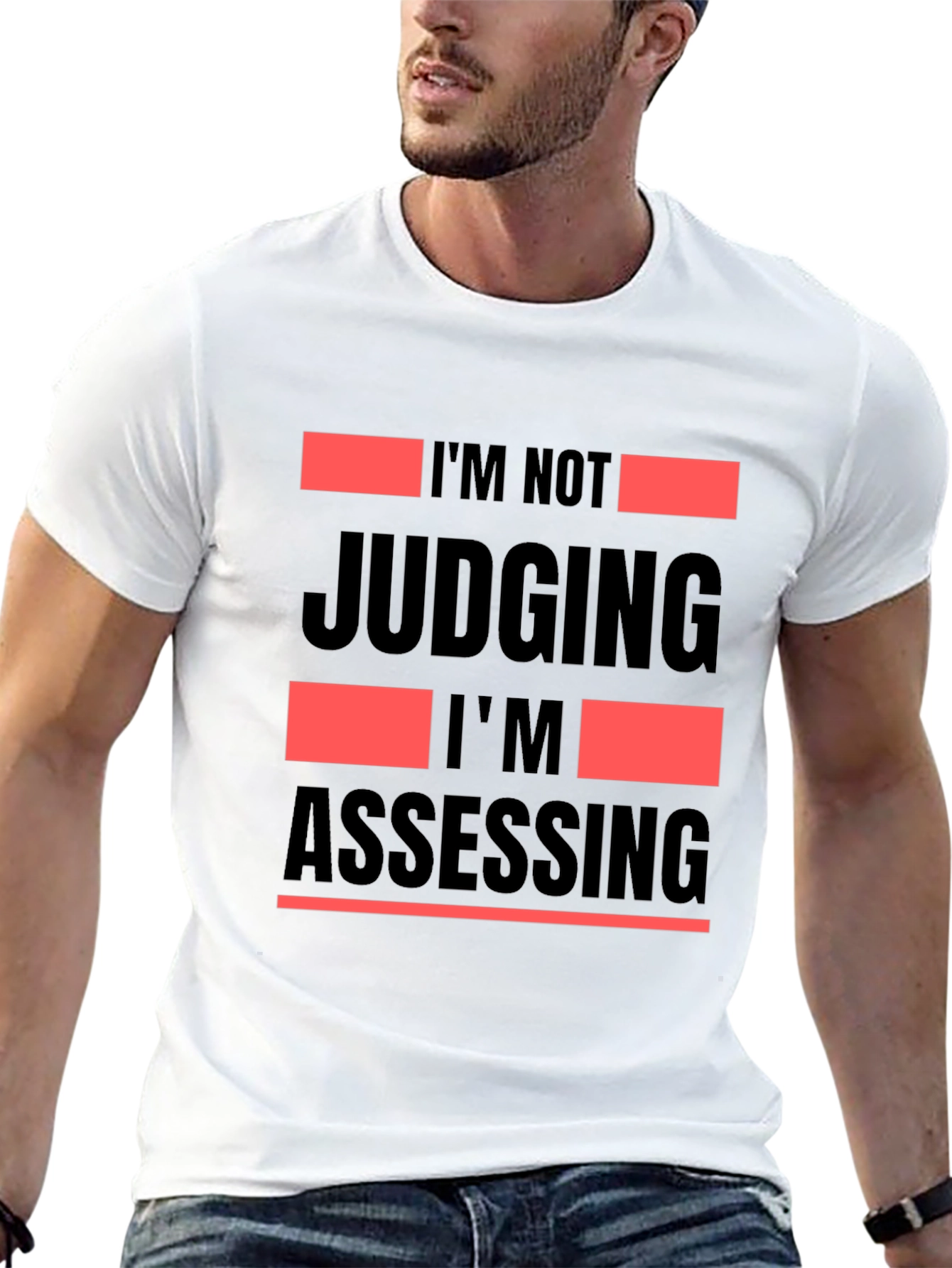 Camiseta Negra No Estoy Juzgando Estoy Evaluando