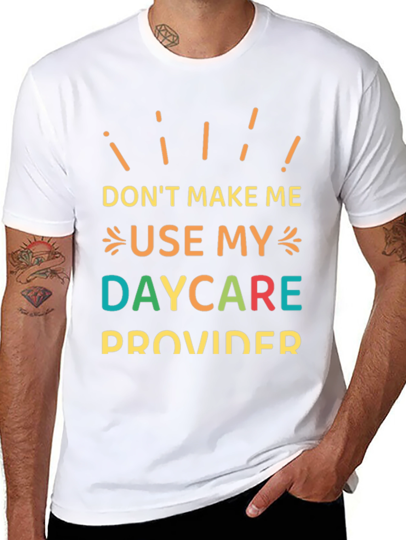 Camiseta Negra con Mensaje Divertido: ¡Daycare Provider!