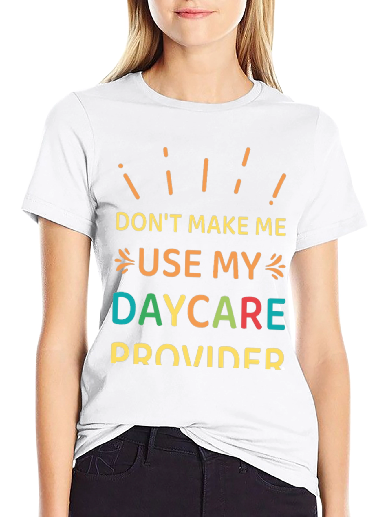Camiseta Negra con Mensaje Divertido: ¡Daycare Provider!