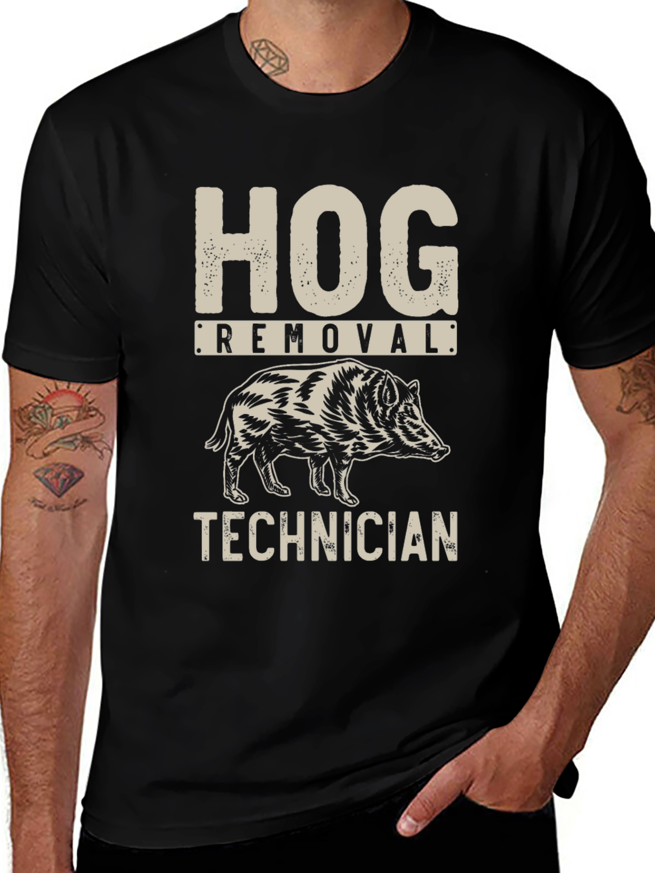 Camiseta Negra Hog Removal Technician