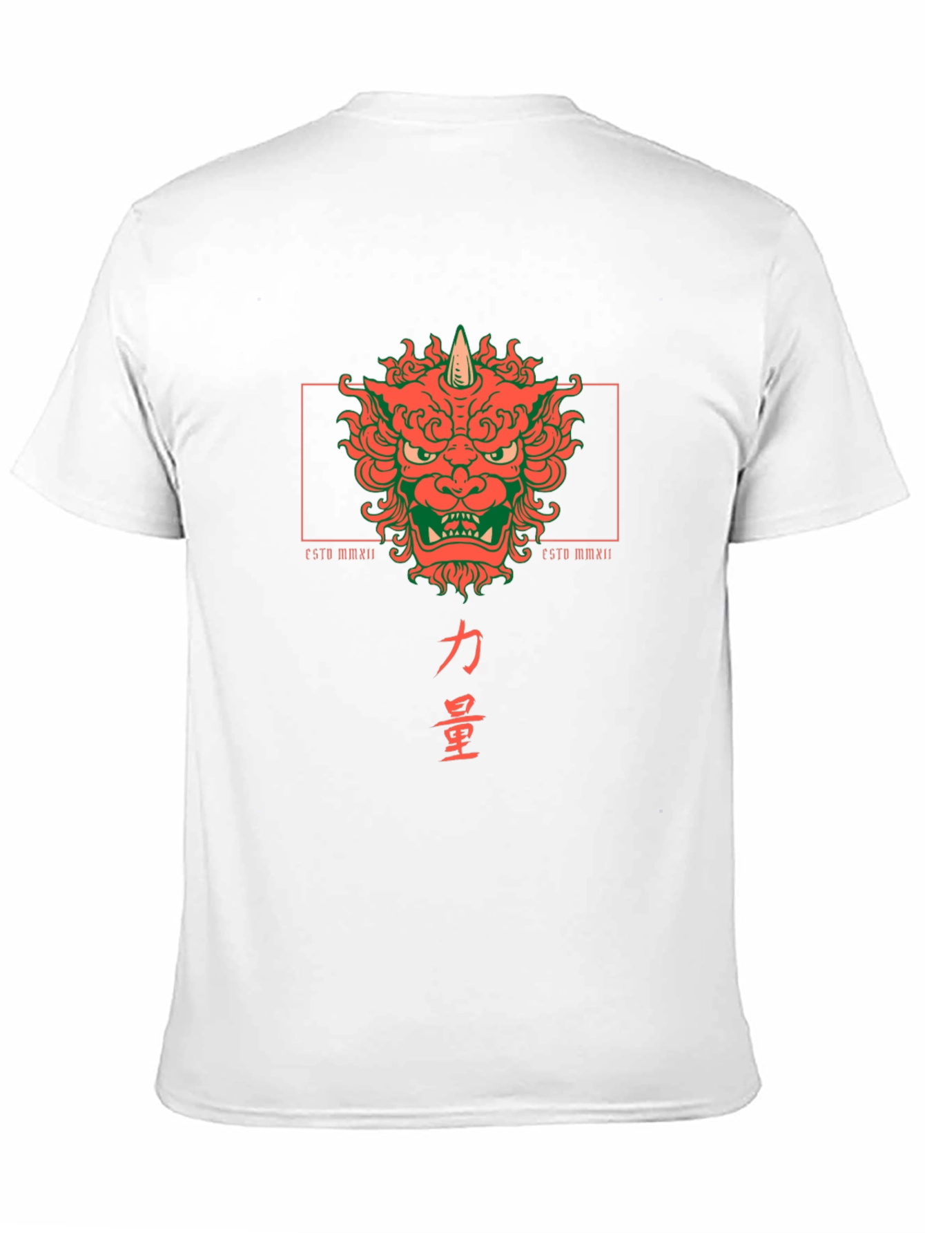 Camiseta Negra con Diseño Japonés de Oni y Kanji