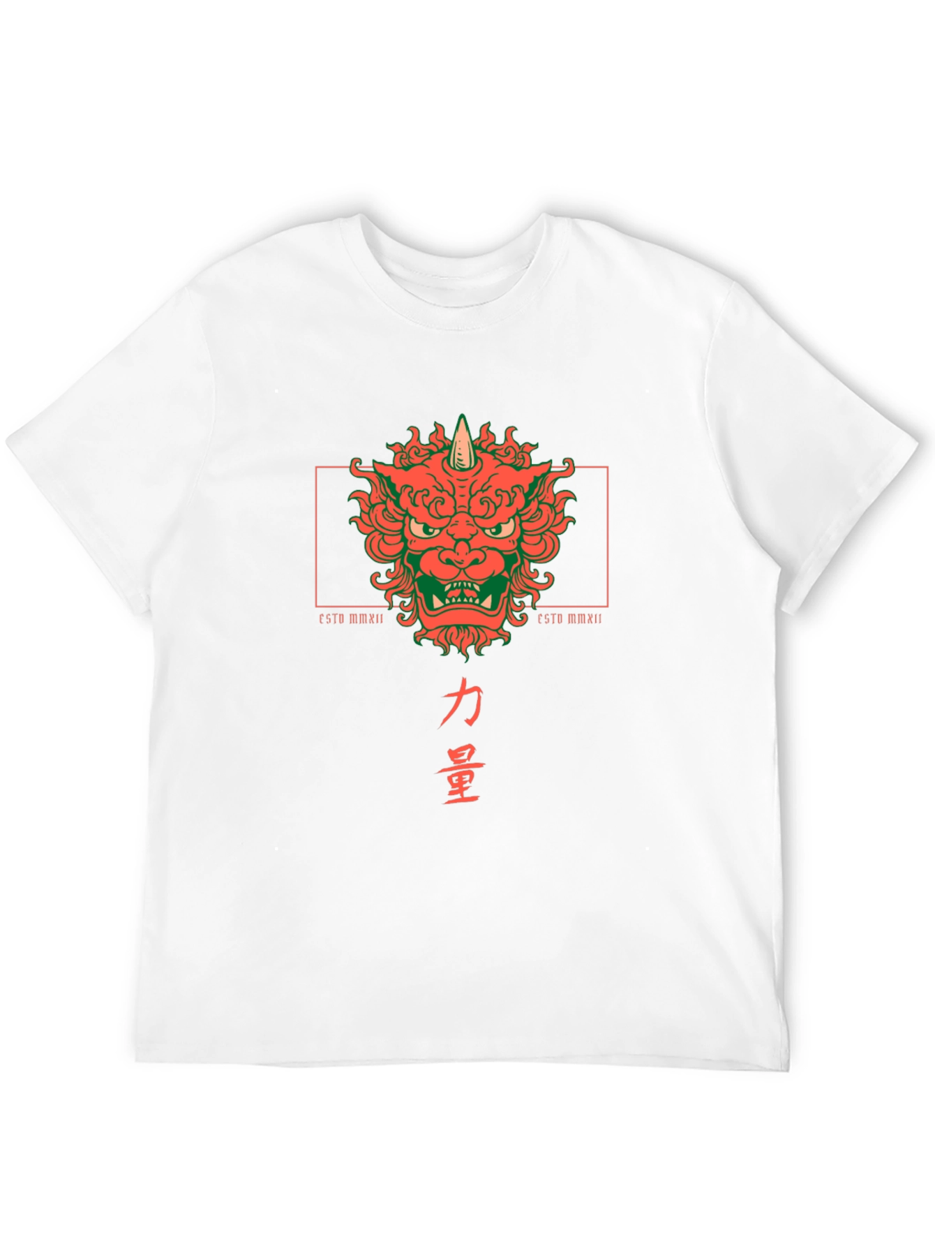 Camiseta Negra con Diseño Japonés de Oni y Kanji