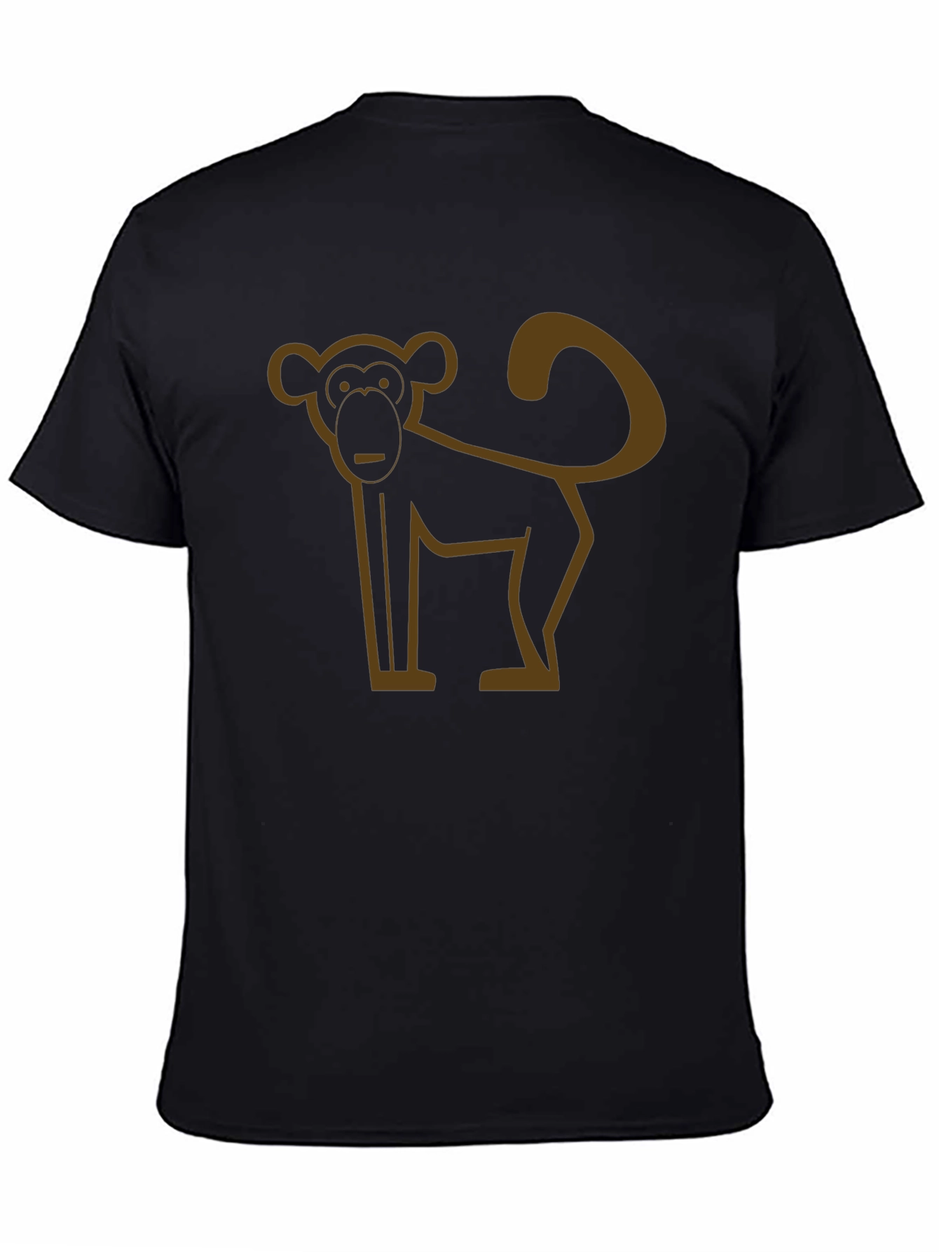 Camiseta Negra con Diseño de Mono Abstracto