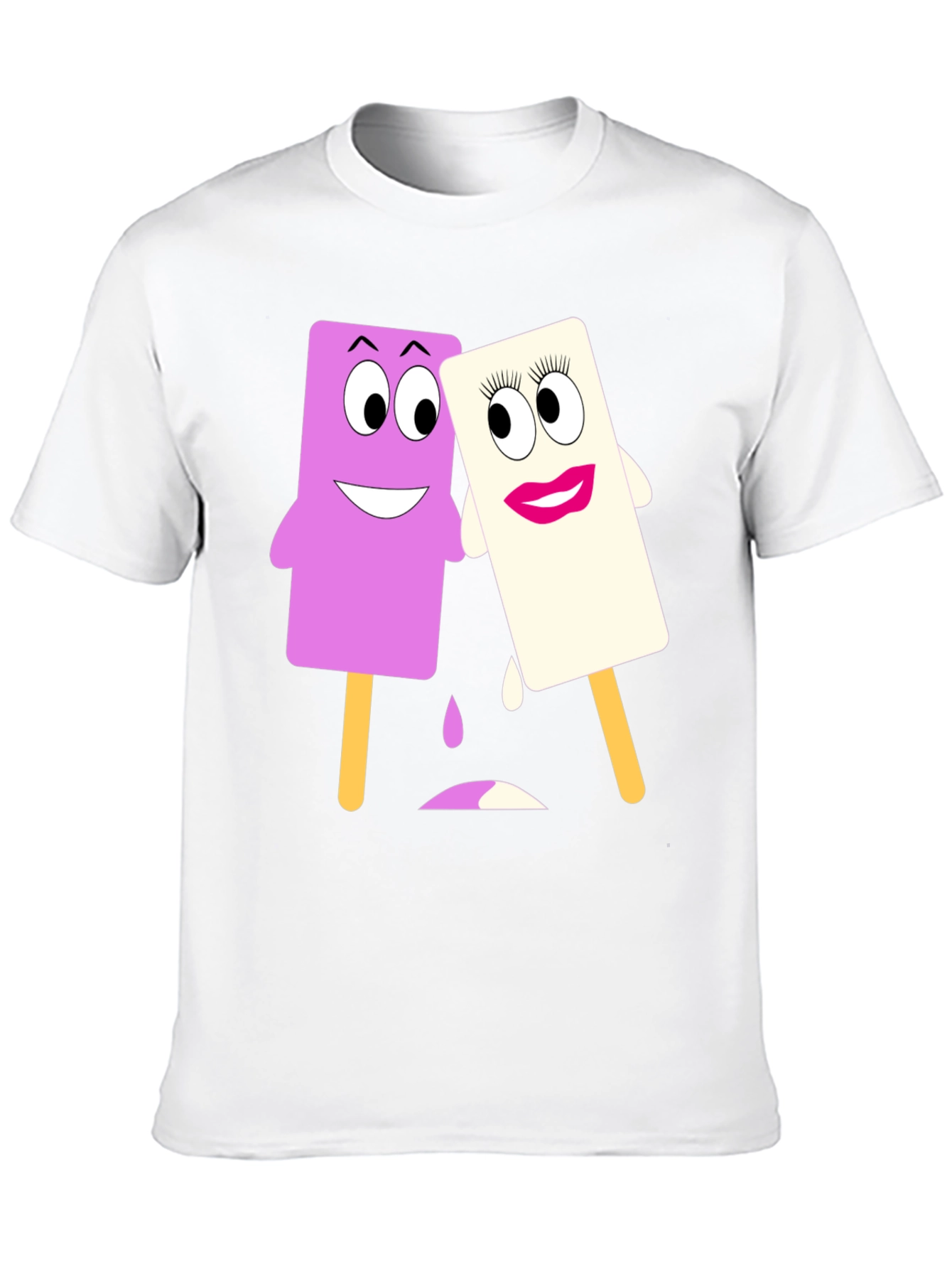 Camiseta Negra con Divertidos Helados Animados