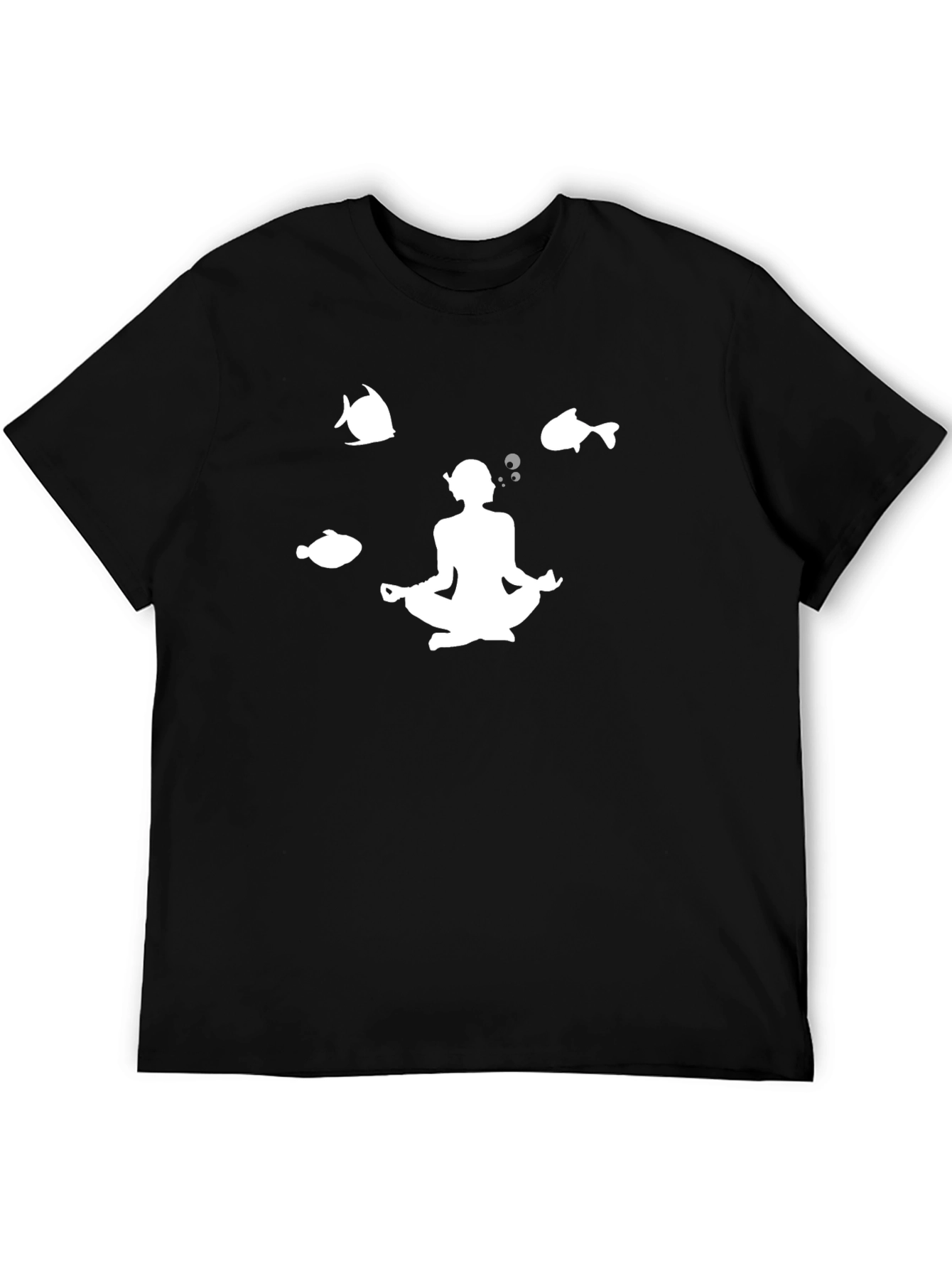 Camiseta Negra Meditación Buceo Peces
