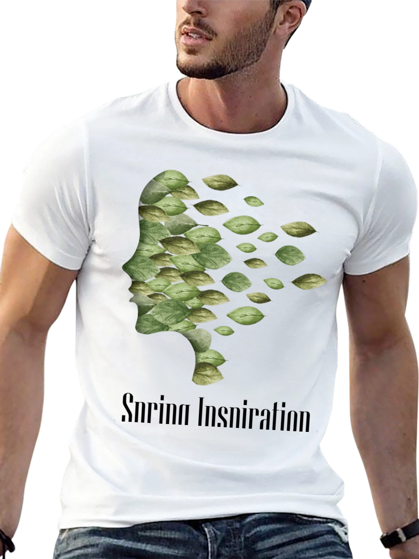 Camiseta Negra Hombre - Diseño Inspiración Primavera