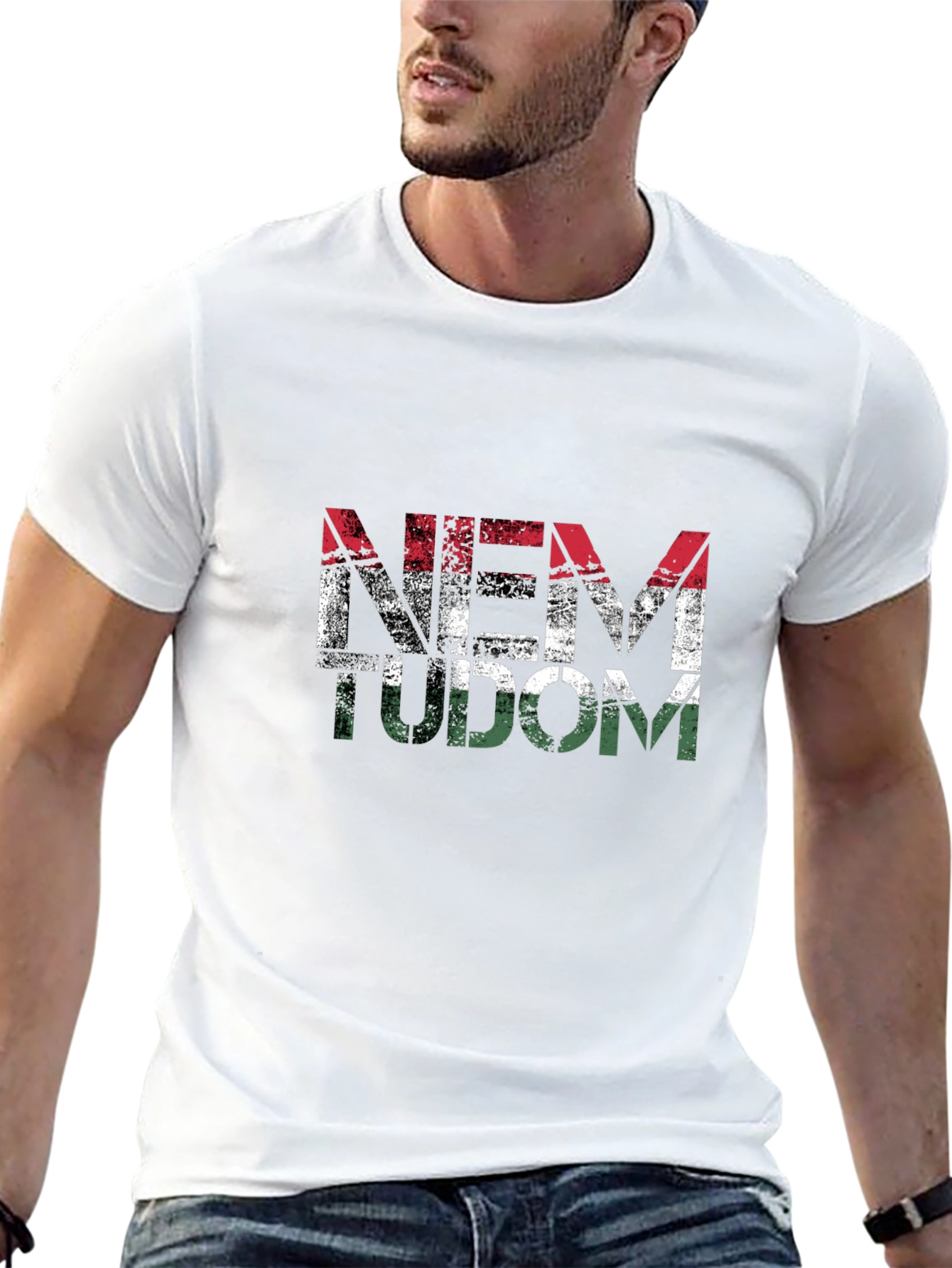 Camiseta Negra Nem Tudom Diseño Bandera Húngara