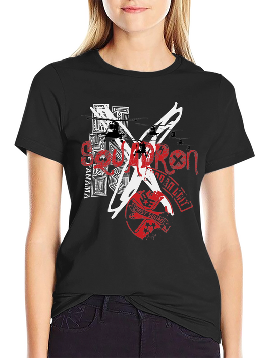 Camiseta Negra Estampada Estilo Urbano