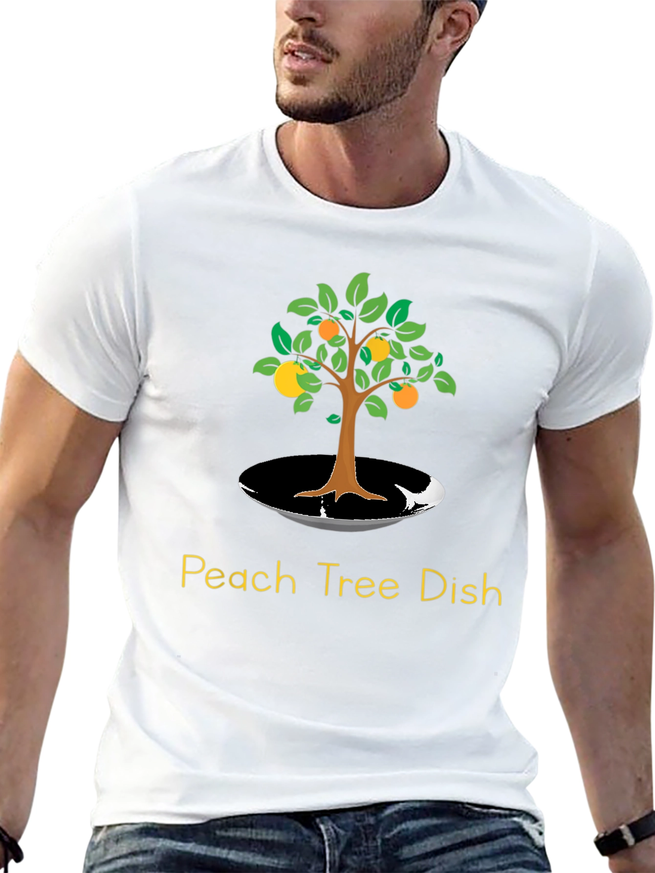 Camiseta Negra: Árbol de Duraznos