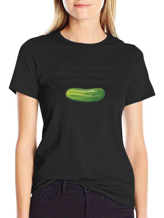 Camiseta Negra: Pepinos con Ansiedad