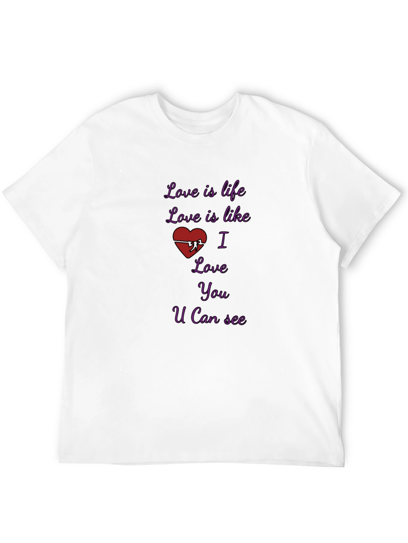 Camiseta Negra con Diseño Romántico Love is Life