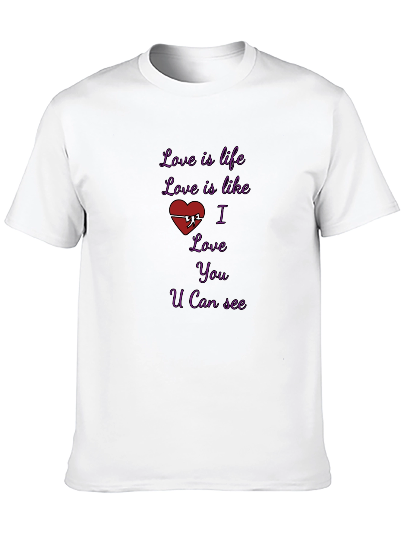 Camiseta Negra con Diseño Romántico Love is Life
