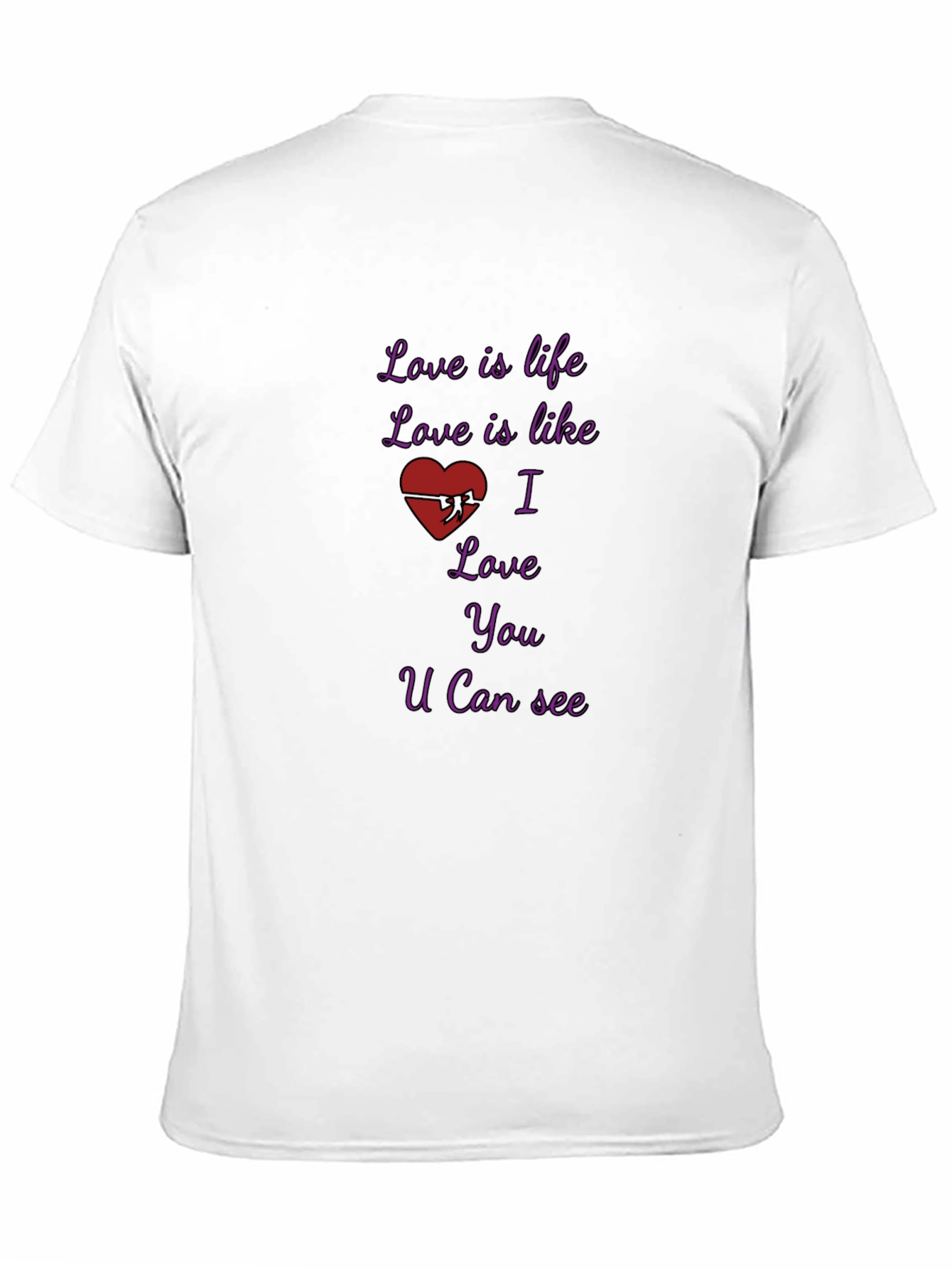 Camiseta Negra con Diseño Romántico Love is Life