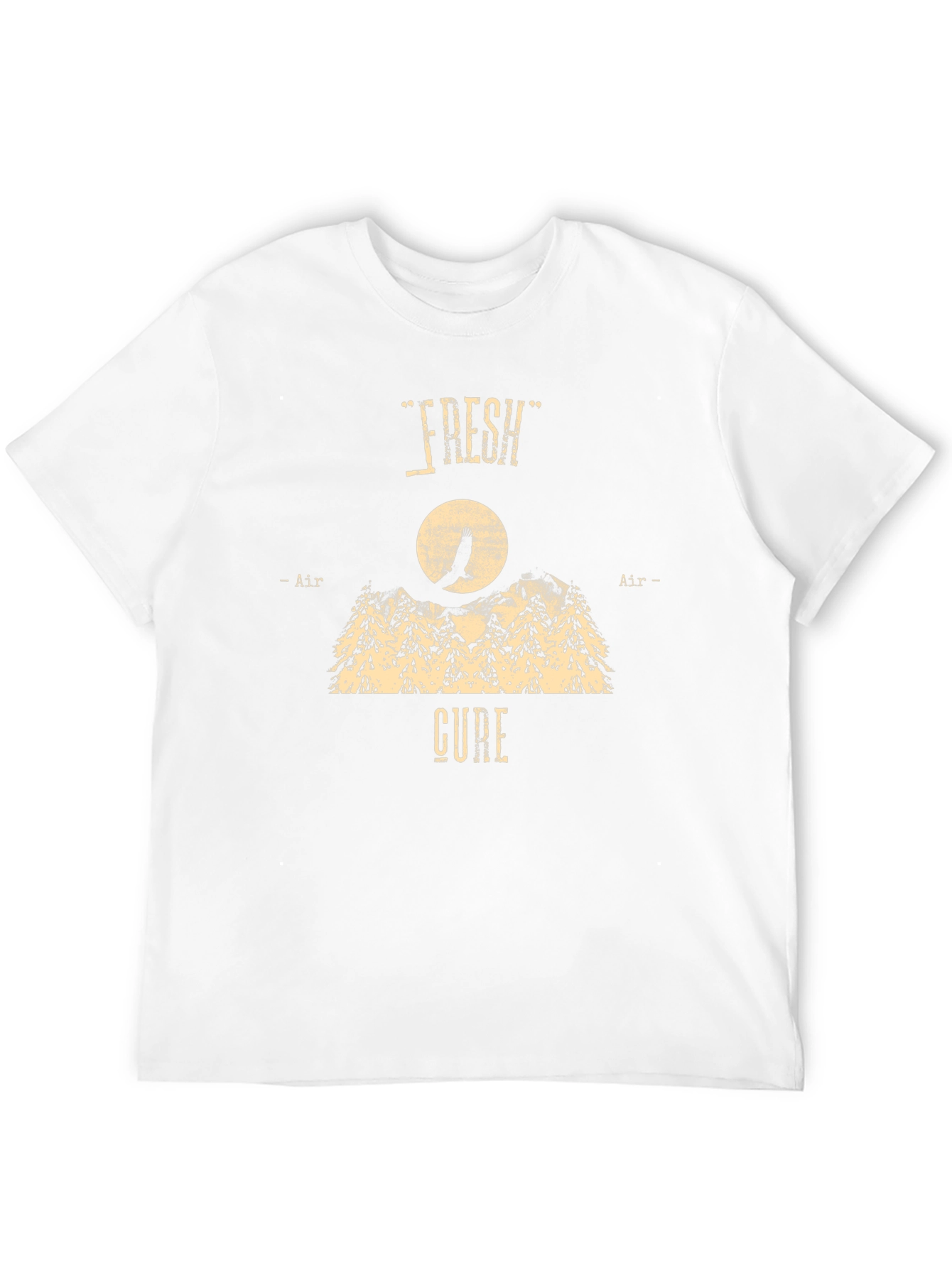 Camiseta Negra Fresh Air Cure Diseño Montaña