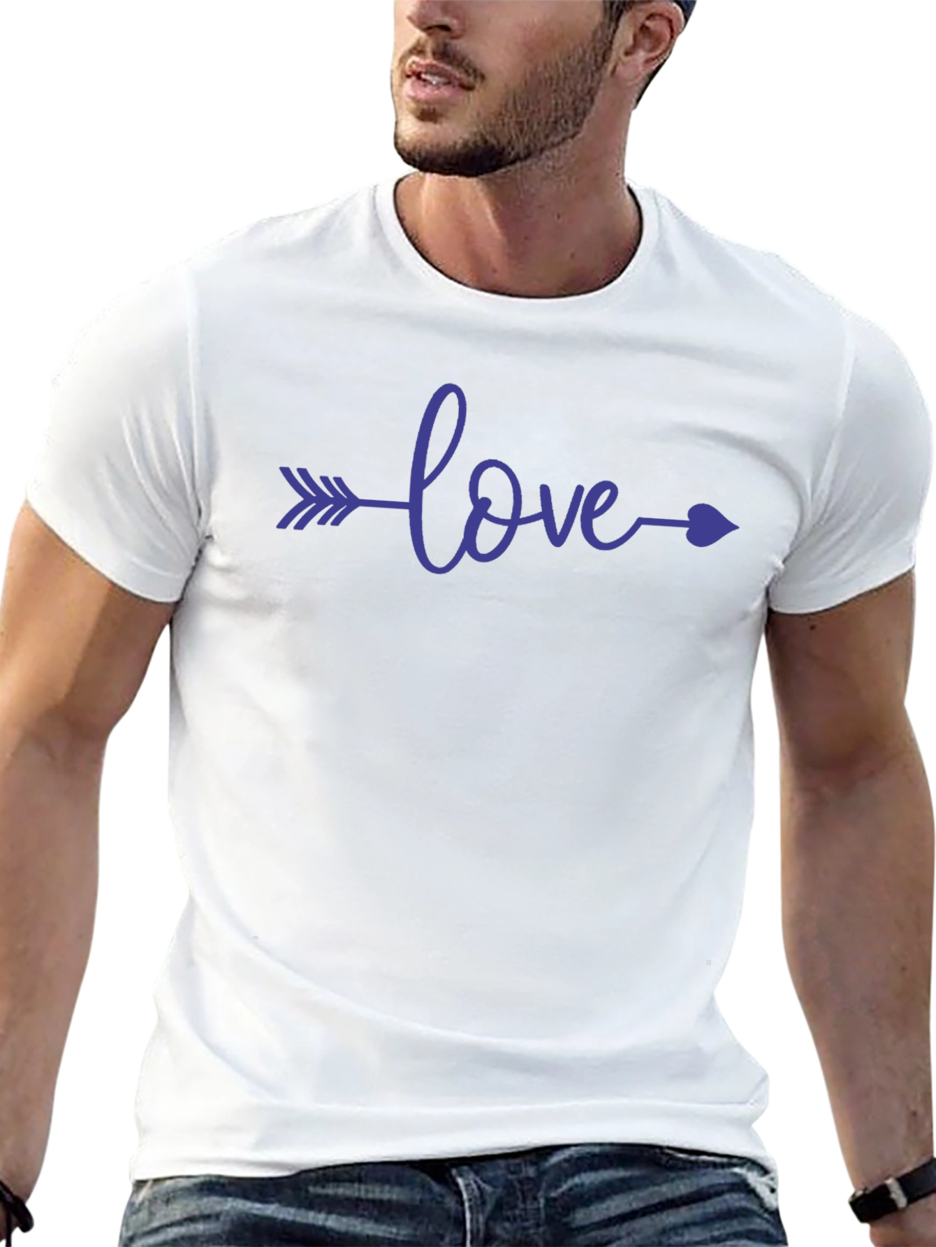 Camiseta Negra con Diseño Love Flecha