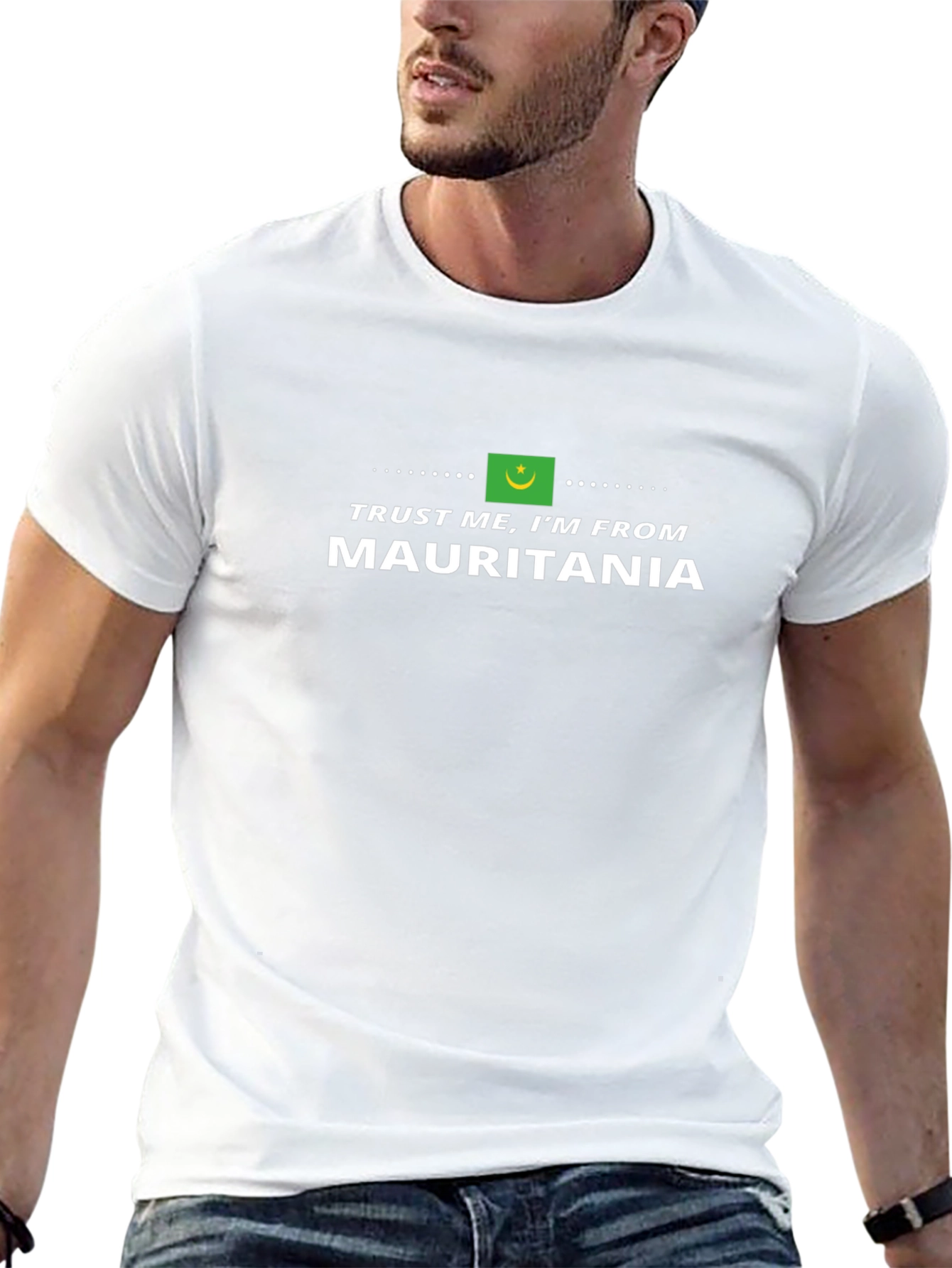 Camiseta Negra Confía en Mí Soy de Mauritania
