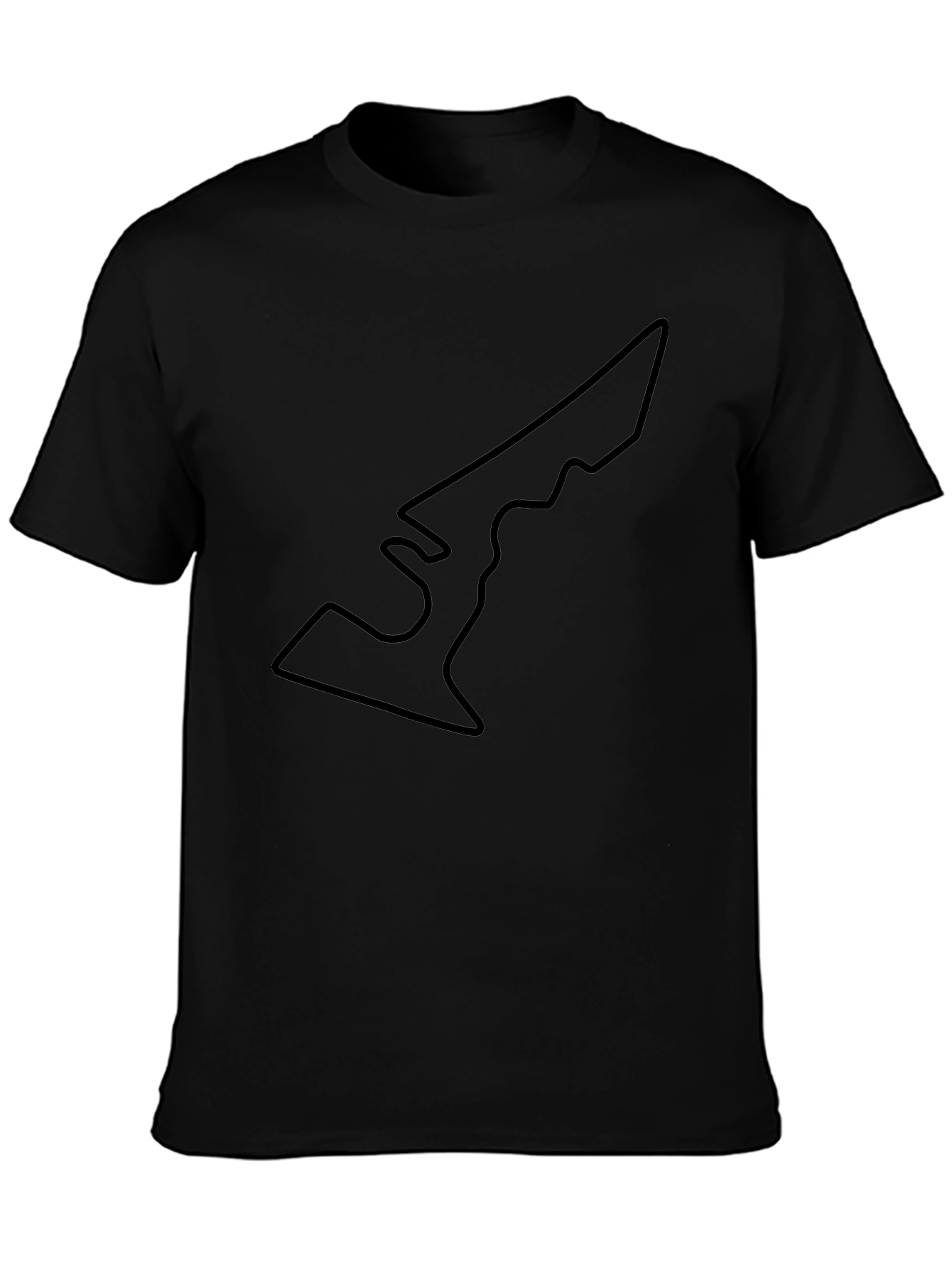 Camiseta Negra con Diseño de Pista de Carreras