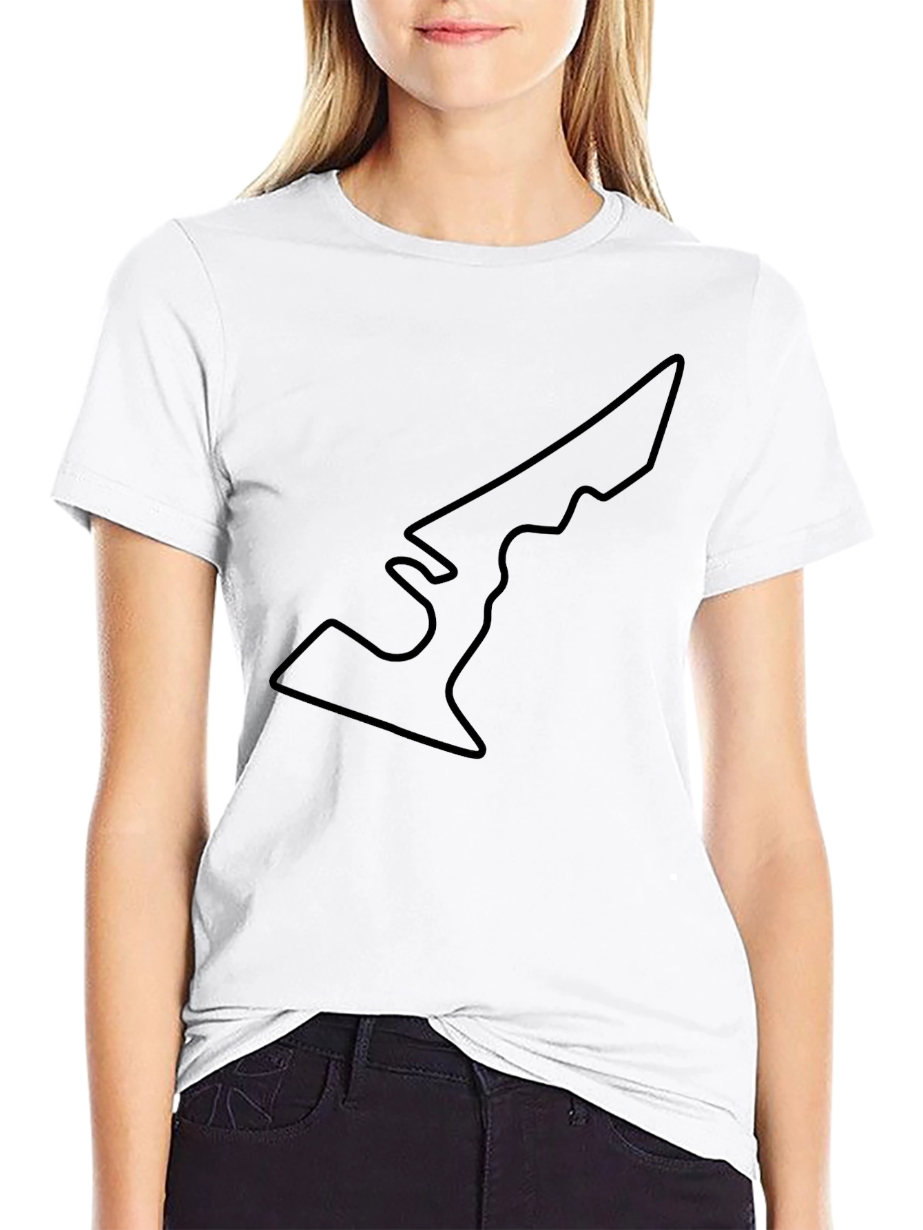 Camiseta Negra con Diseño de Pista de Carreras