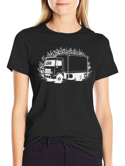 Camiseta Negra con Diseño de Camión Vintage